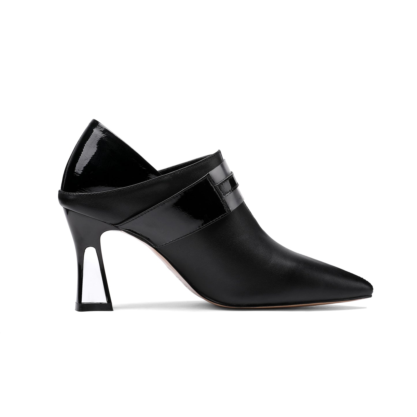 Nine Seven Women's Handmade Pointed Toe Genuine Leather Sexy High Heel Glitter Square Decor Plus-Size Pump Shoes