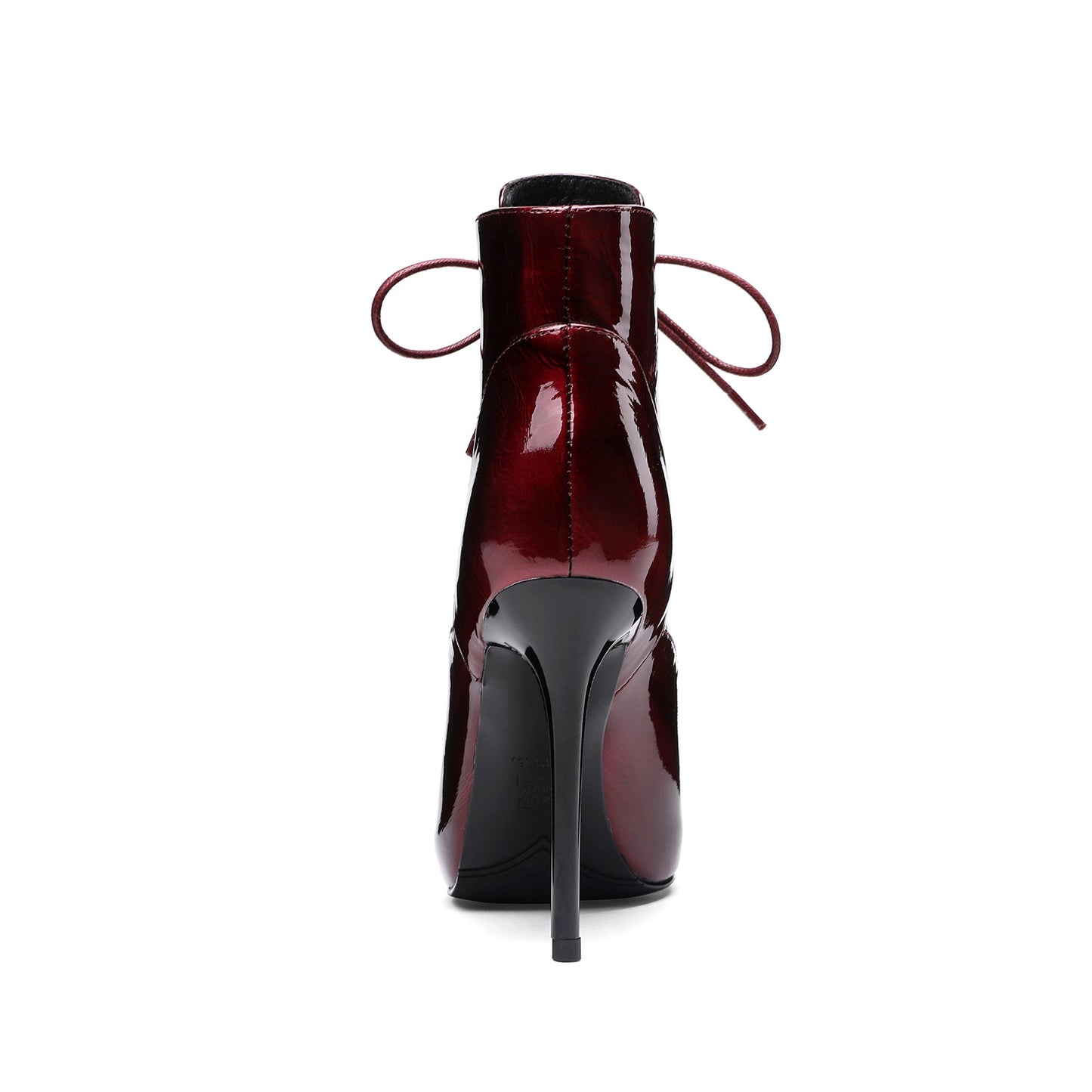 Nine Seven Women's Patent Leather Pointed Toe Handmade Hidden Platform Selftie Stieltto High Heels Chic Ankle Boots