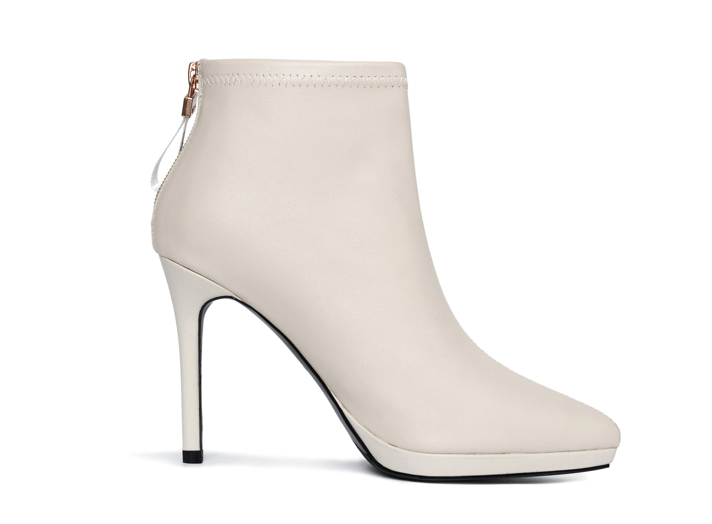 Nine Seven Women's Handmade Soft Genuine Leather Stiletto high Heel Easy Back Zip Up Pointed Toe Platform Ankle Boots