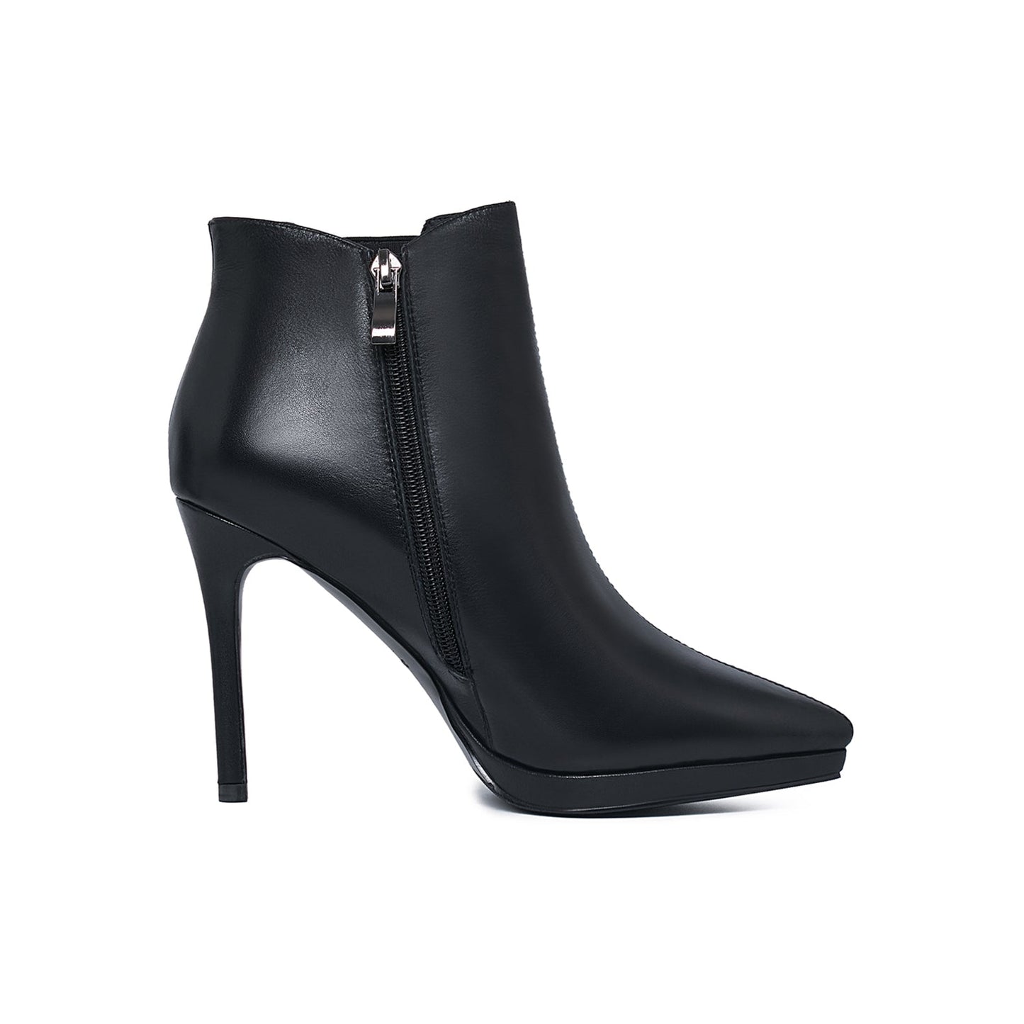 Nine Seven Women's Genuine Leather Handmade Stiletto high Heel Side Zipper Pointed Toe Platform Ankle Boots