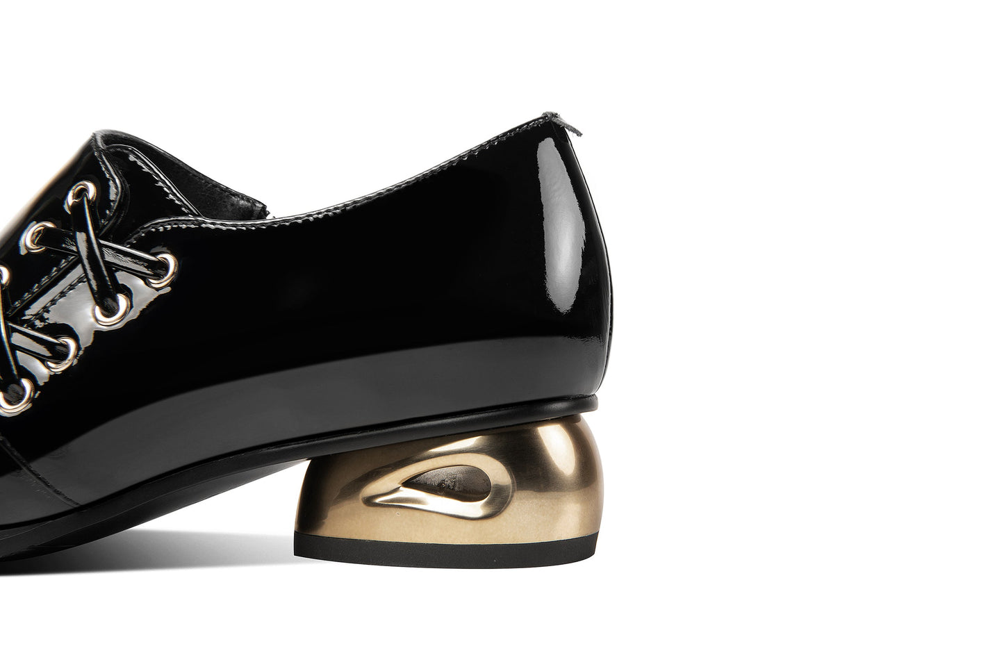 Nine Seven Women's Patent Leather Handmade Low Chunky Heel Pointed Toe Side Zipper Loafer Pump Shoes