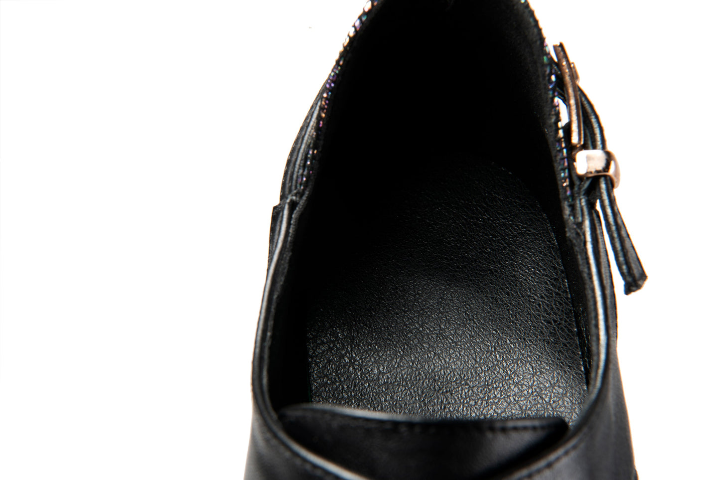 Nine Seven Women's Genuine Leather Handmade Comfortable Low Golden Block Heel Pointed Toe Lace Up Oxford Pumps with Buckle Decor