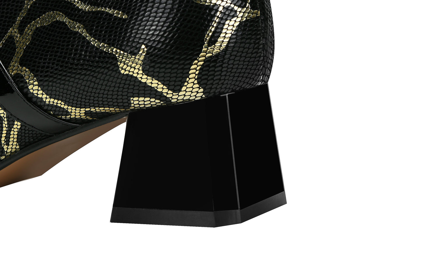 Nine Seven Women's Genuine Leather Pointed Toe Handmade Zipper Low Chunky Heels Cute Pumps Shoes