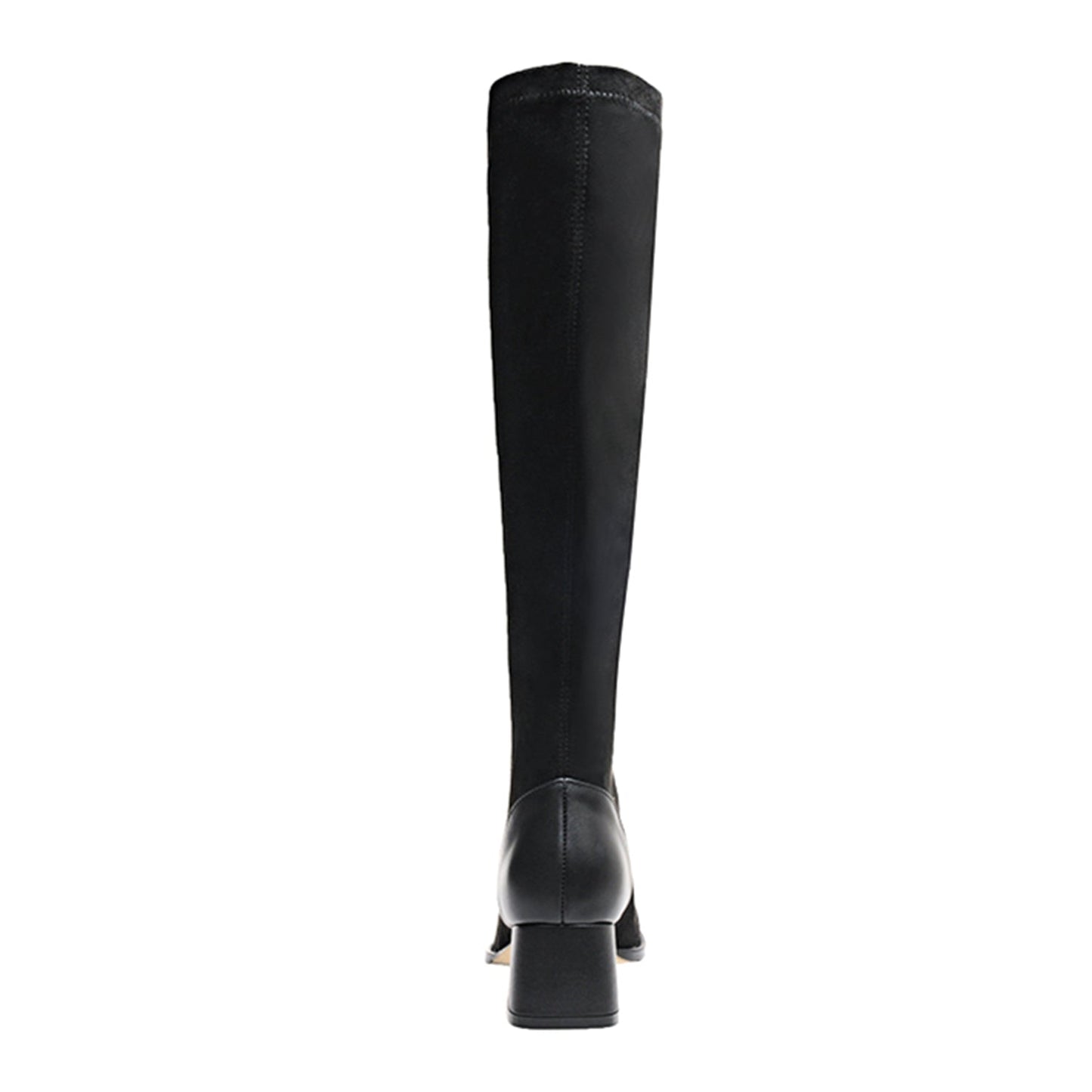 Nine Seven Women's Stretch Fabric Handmade Cap Toe Fashion Front Zipper Comfort Low Chunky Heel Knee High Boots