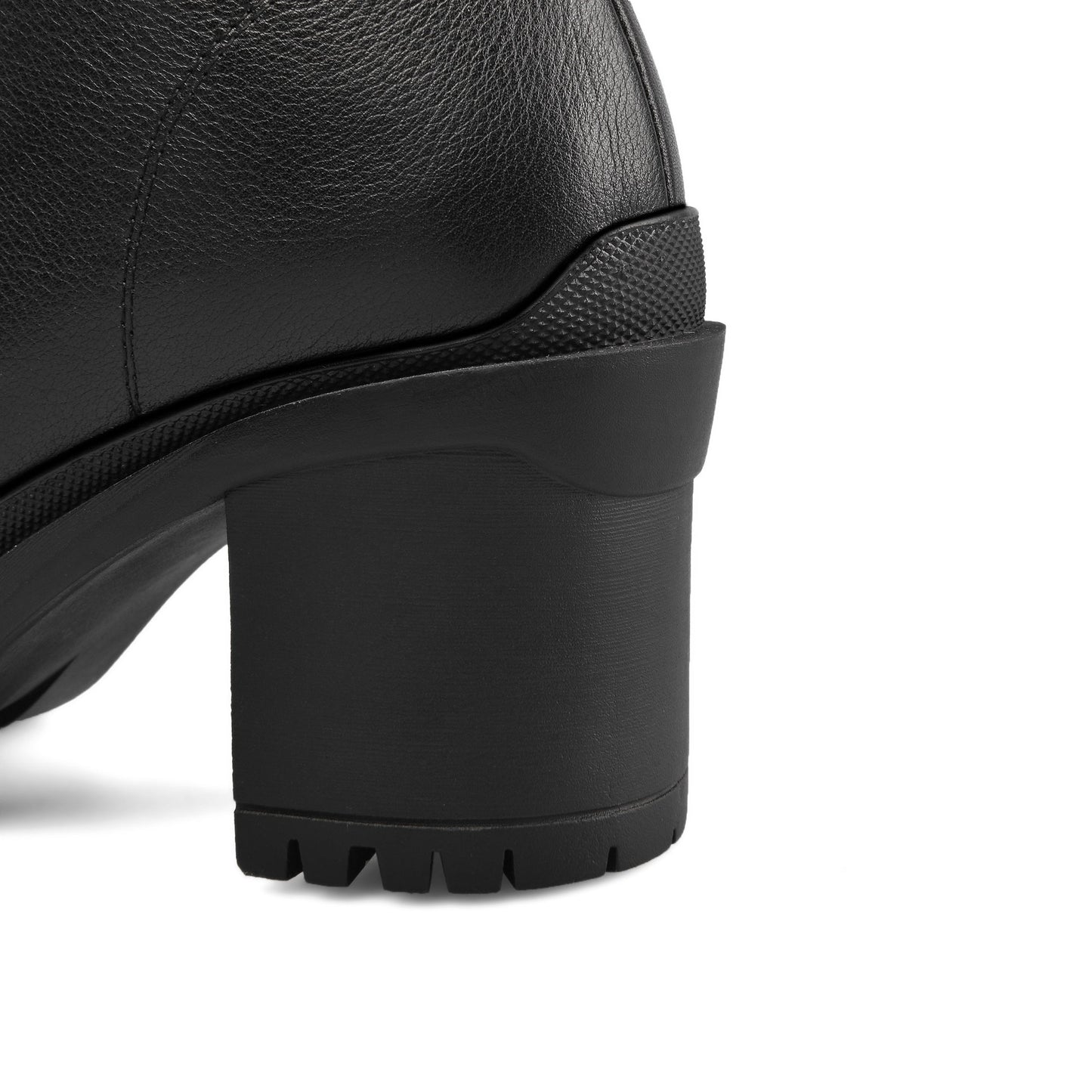 Nine Seven Women's Round Toe Selftie Zip Up Genuine Leather Handmade Chunky Heels Cool Mid-Calf Boots with Buckle