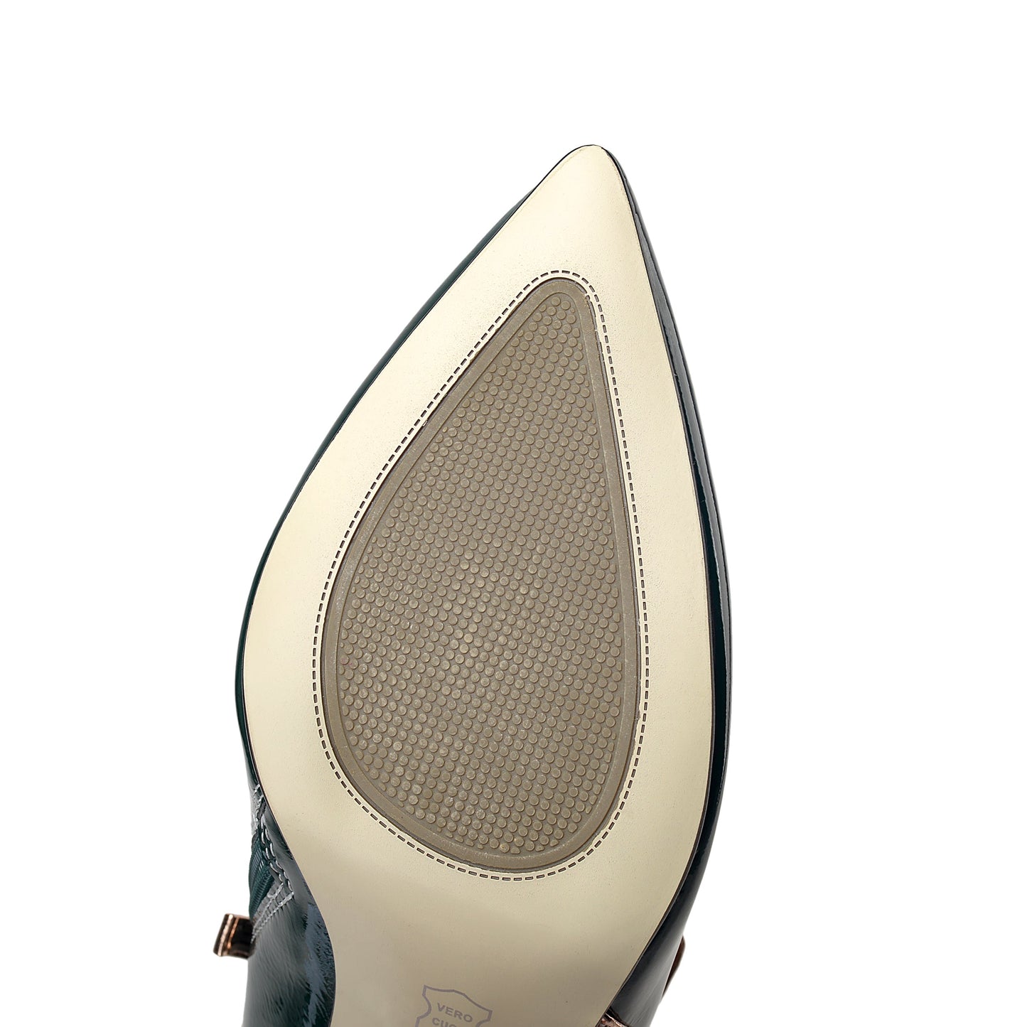 Nine Seven Women's Patent Leather Handmade High Stiletto Heel Side Zip Up Pointed Toe Pump Shoes with Crystal Bowtie