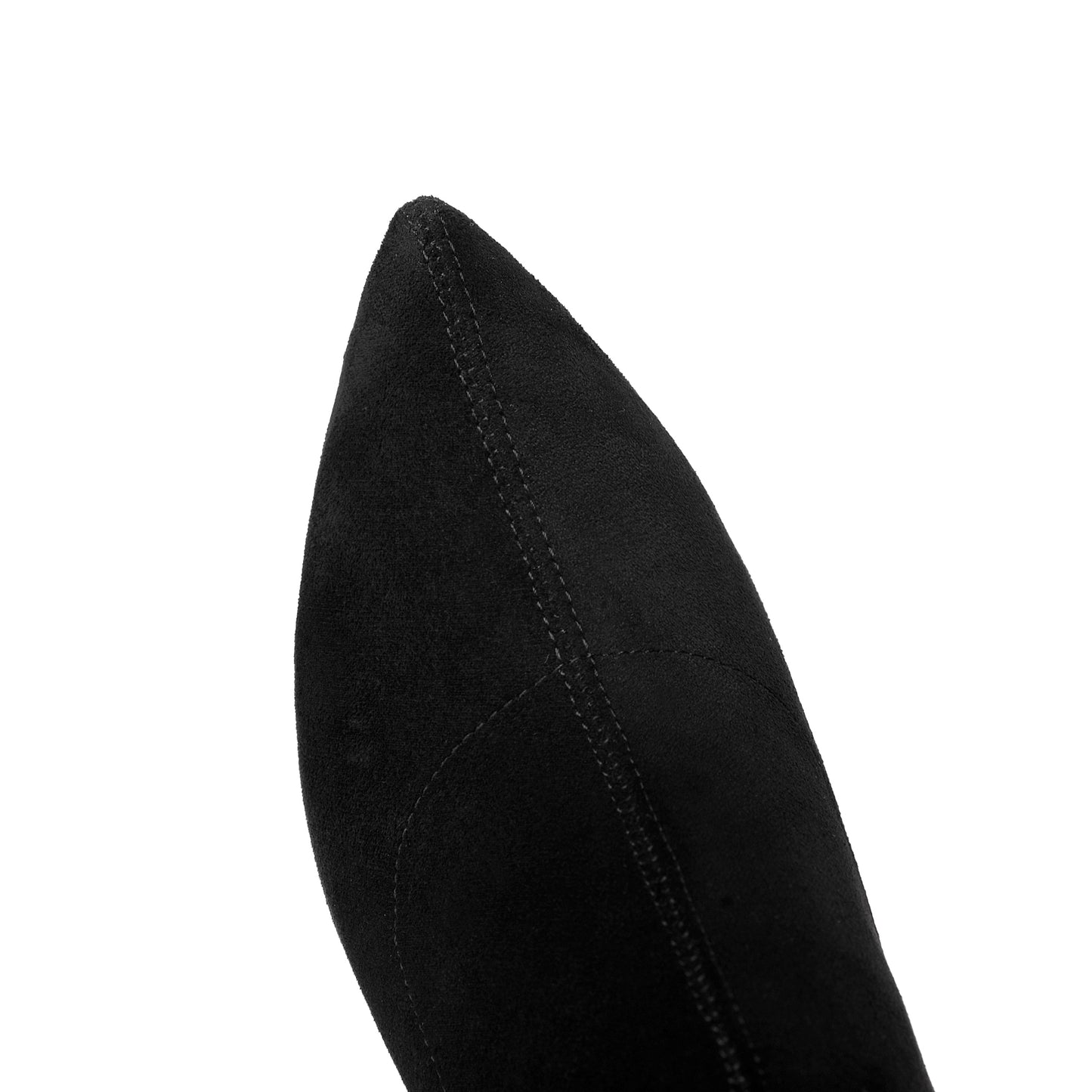 Nine Seven Women's Handmade Suede Leather Pointed Toe Sexy High Heel Stretch Slip On Black Over the Knee High Boots with Floral Tassel