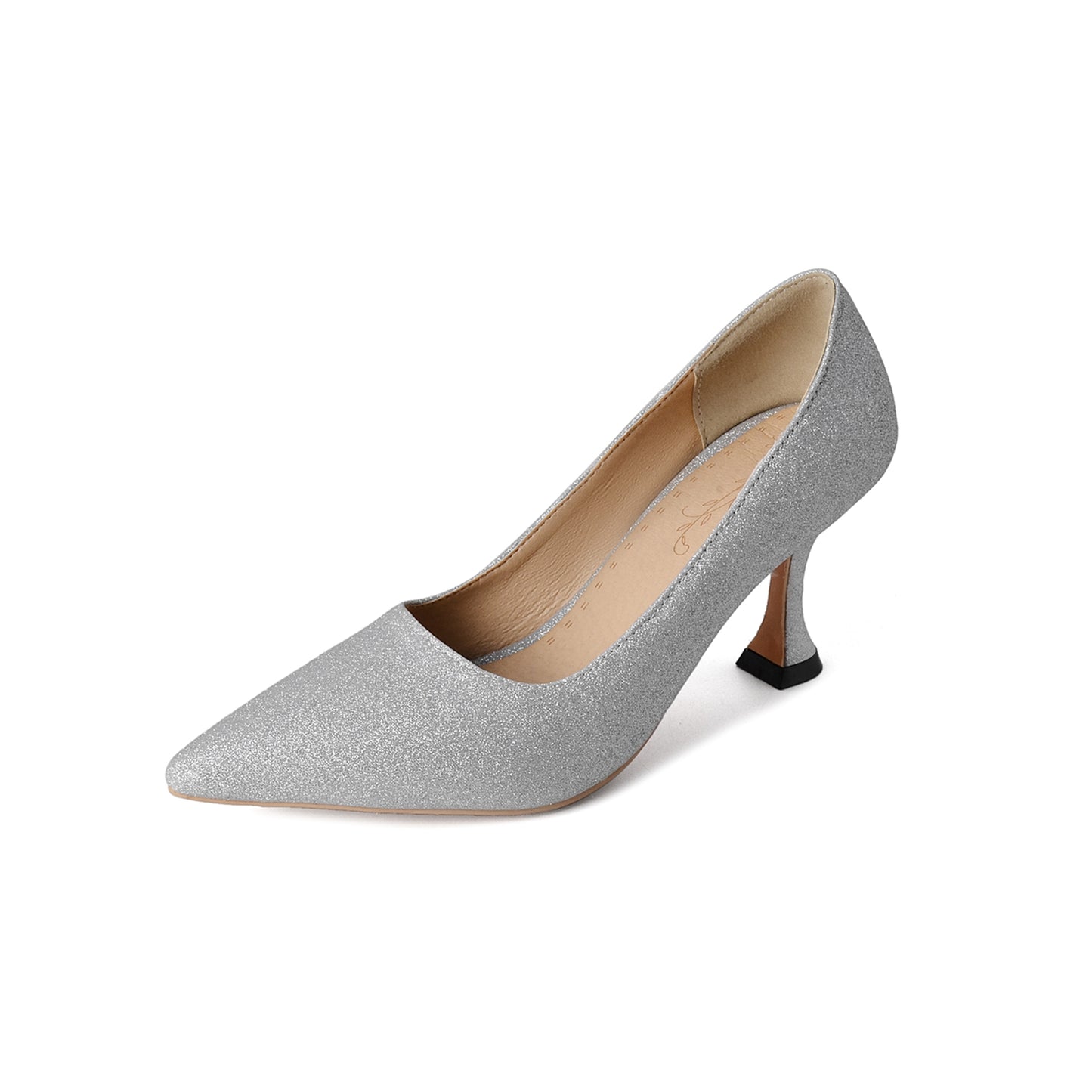 Nine Seven Women's Handmade Pointed Toe Glitter High Heel Weeding Pumps Shoes