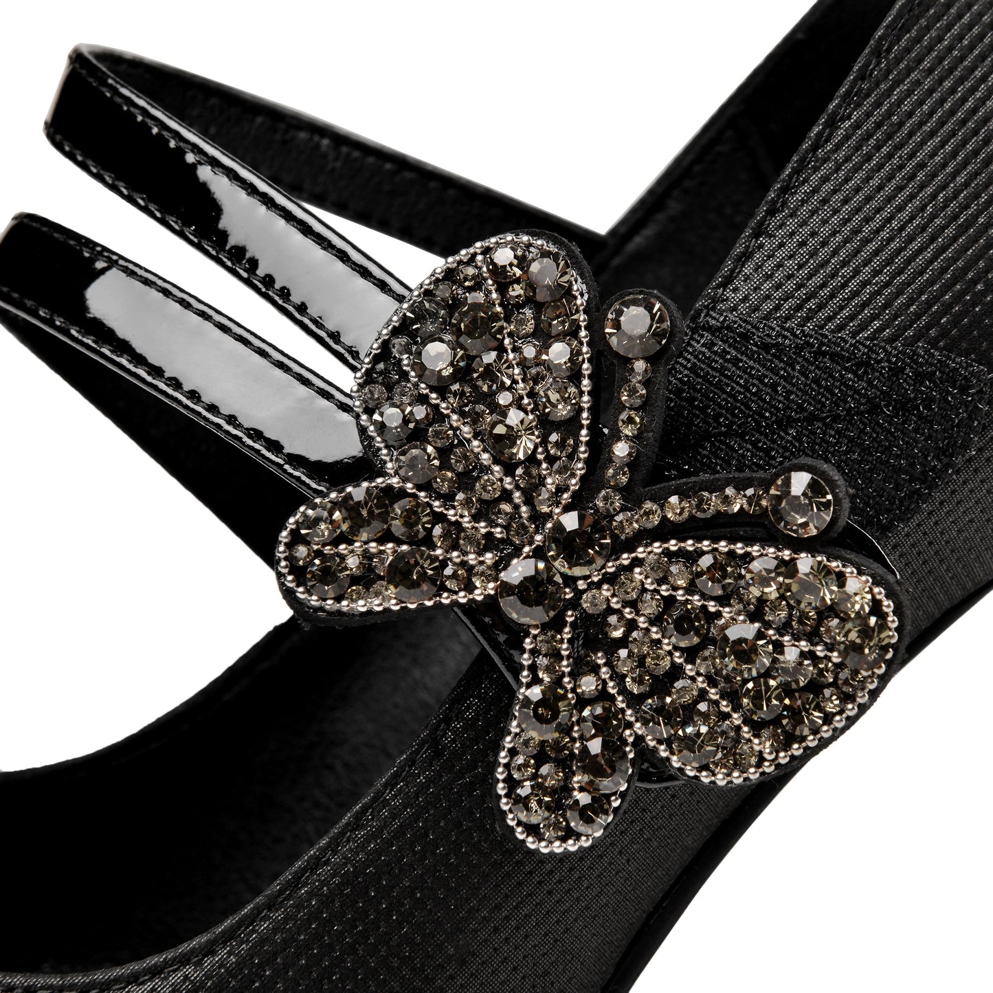 Nine Seven Women's Leather Handmade Round Toe Belts High Heel Pumps with Butterfly Décor