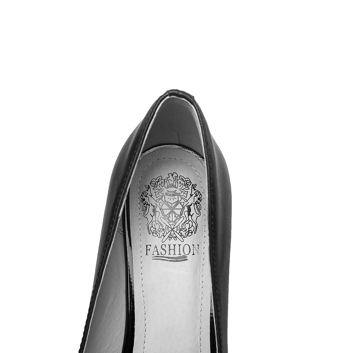 Nine Seven Women's Handmade Genuine Leather Pointed Toe High Spool Heel Easy Slip On Loafer Pump Shoes with Graceful Bow