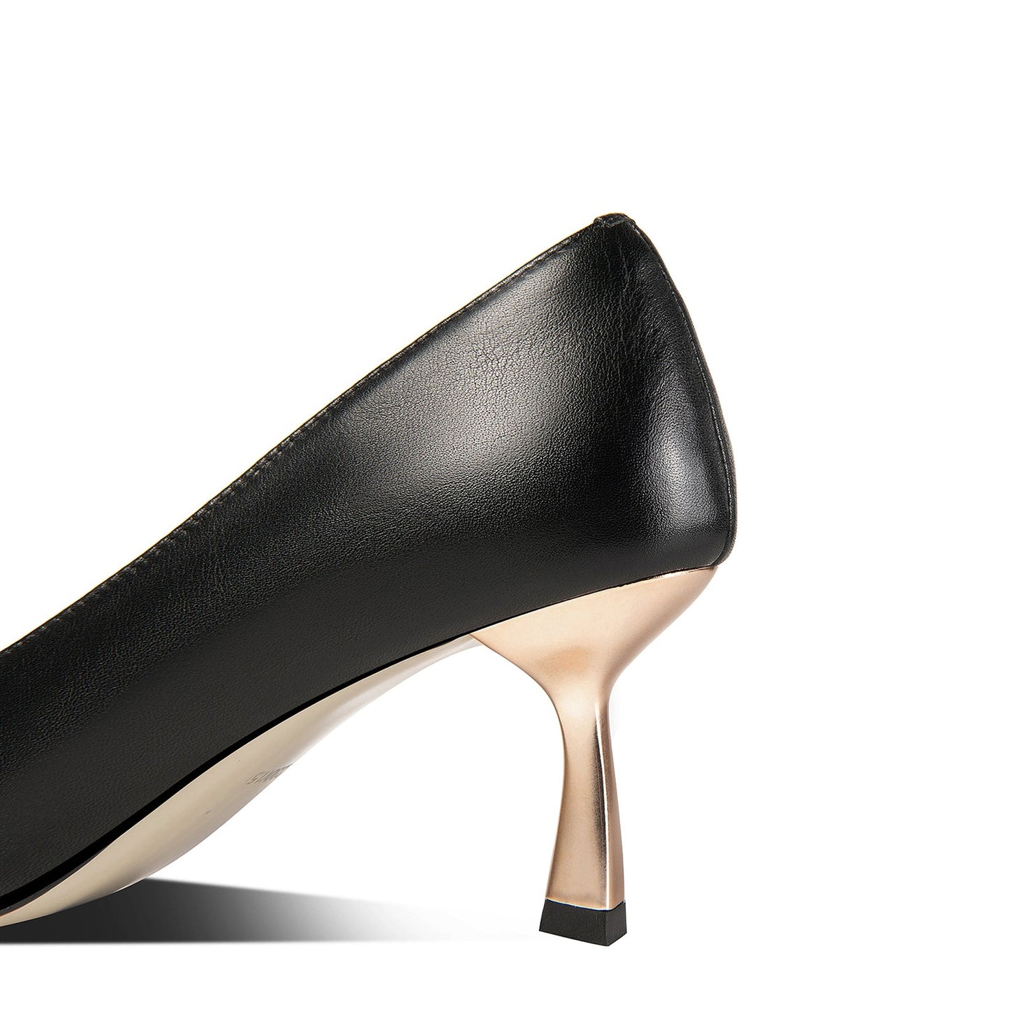 Nine Seven Women's Handmade Genuine Leather Pointed Toe Sexy Metal Kitten Heel Pumps with Glitter Star Pearl