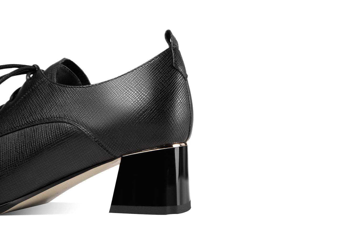 Nine Seven Women's Genuine Leather Handmade Block Heel Round Toe Lace Up Oxford Pumps