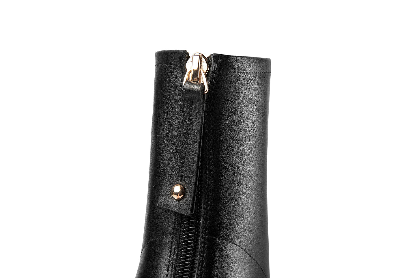 Nine Seven Women's Square Toe Genuine Leather Handmade Back Zipper High Chunky Heels Trendy Ankle Boots