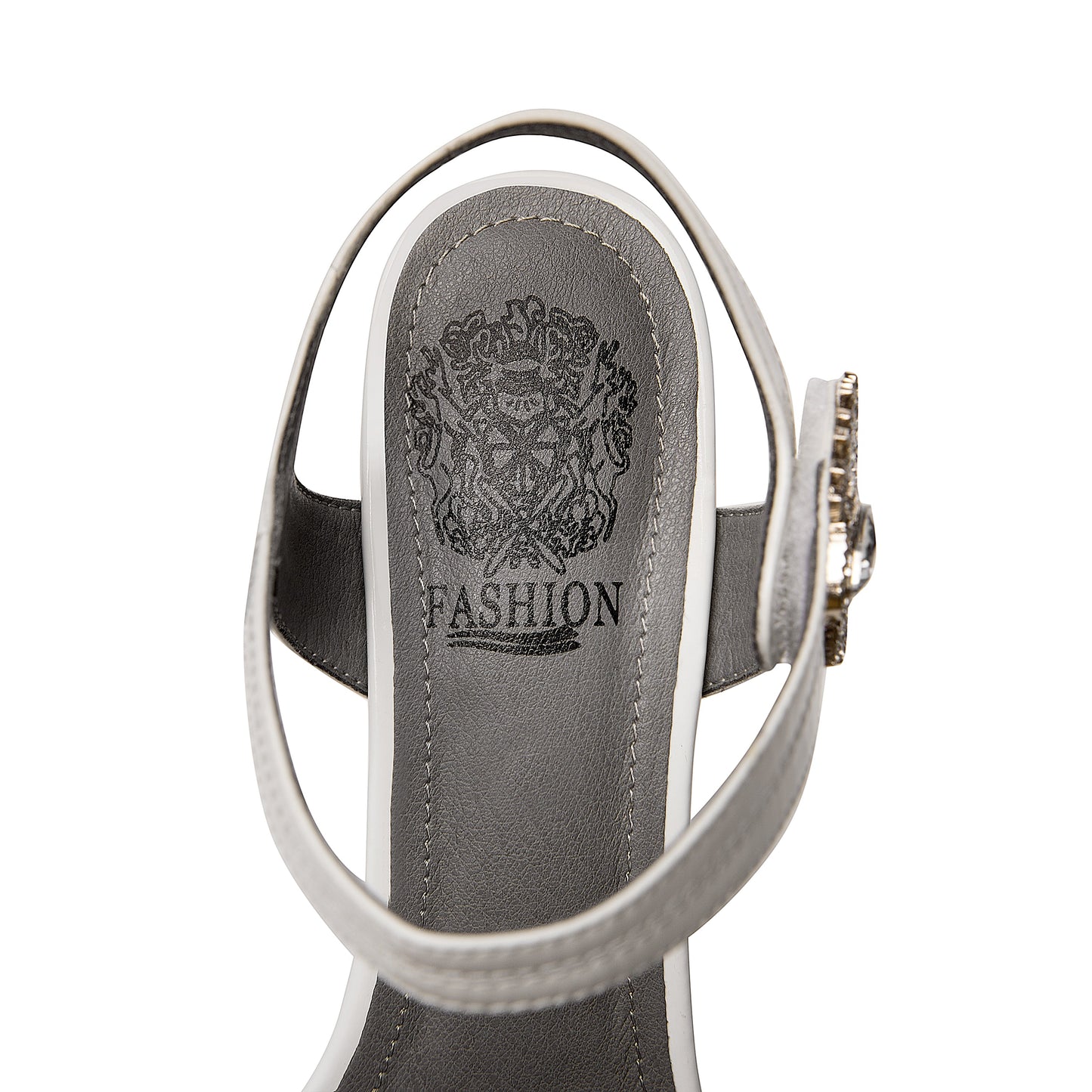 Nine Seven Glossy Patent Leather Platform Women's Handmade High Heel Crystal Open Toe Slingback Sandals with Glitter Rhinestone