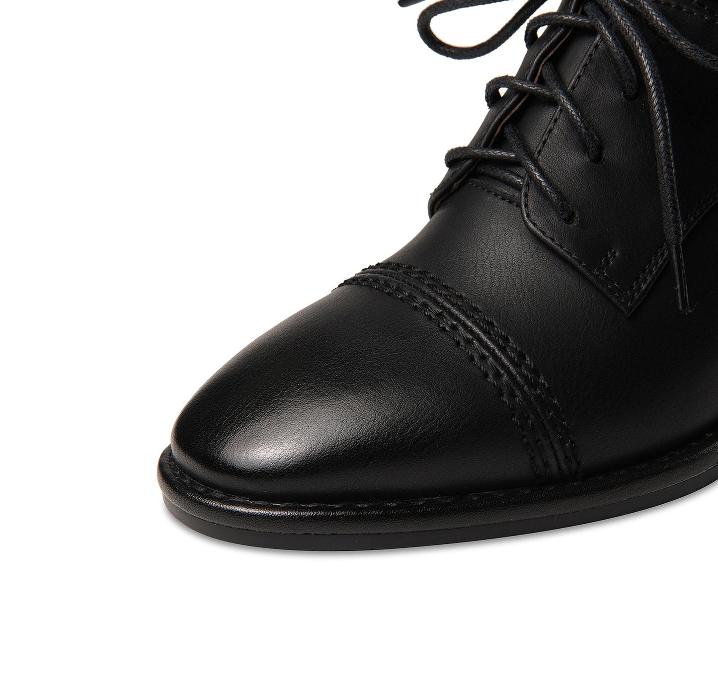 Nine Seven Women's Genuine Leather Handmade Block Heel Lace Up Oxford Pumps