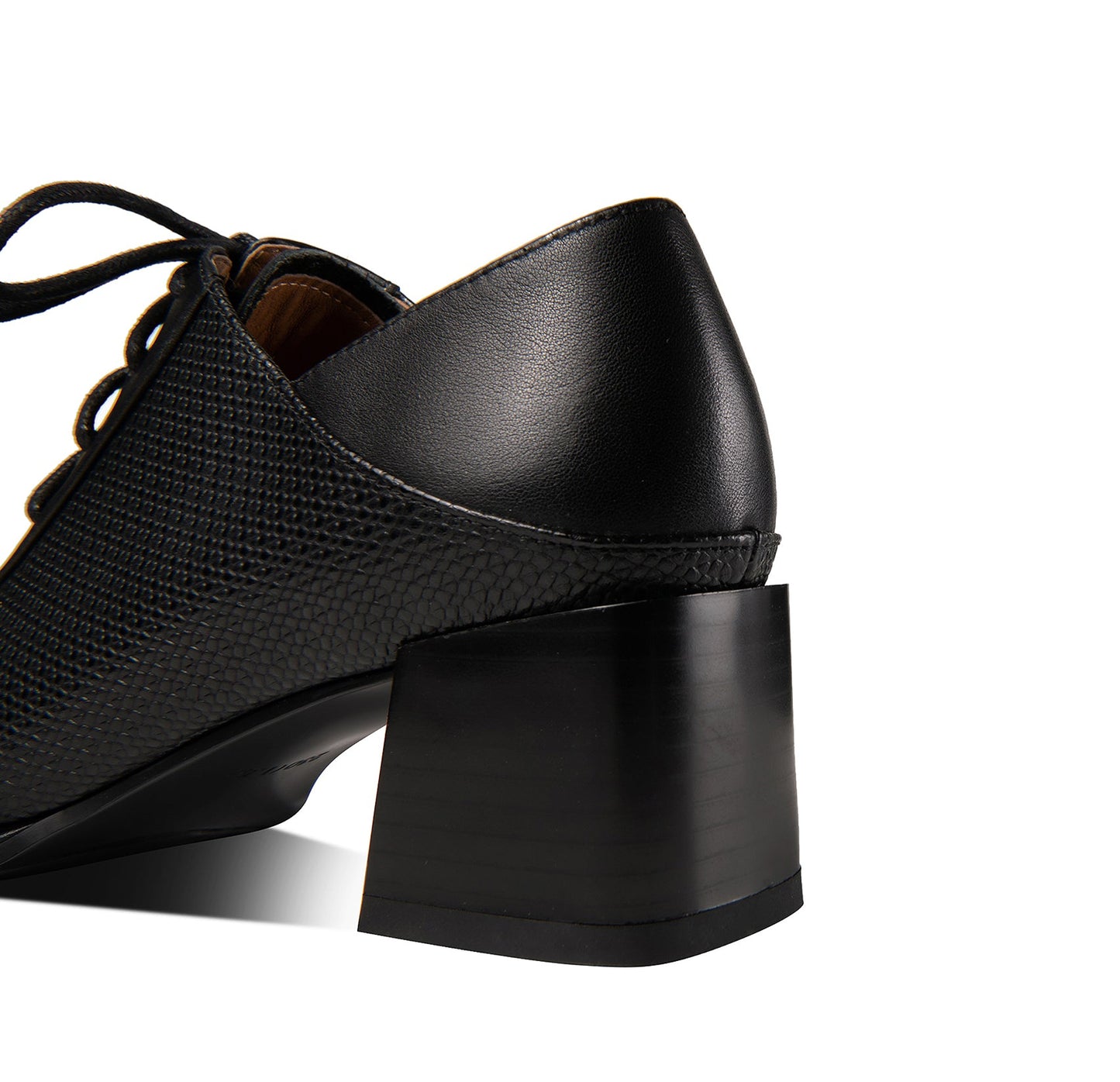 Nine Seven Genuine Leather Women's Handmade Round Toe Chunky Heel Lace Up Oxford Pumps