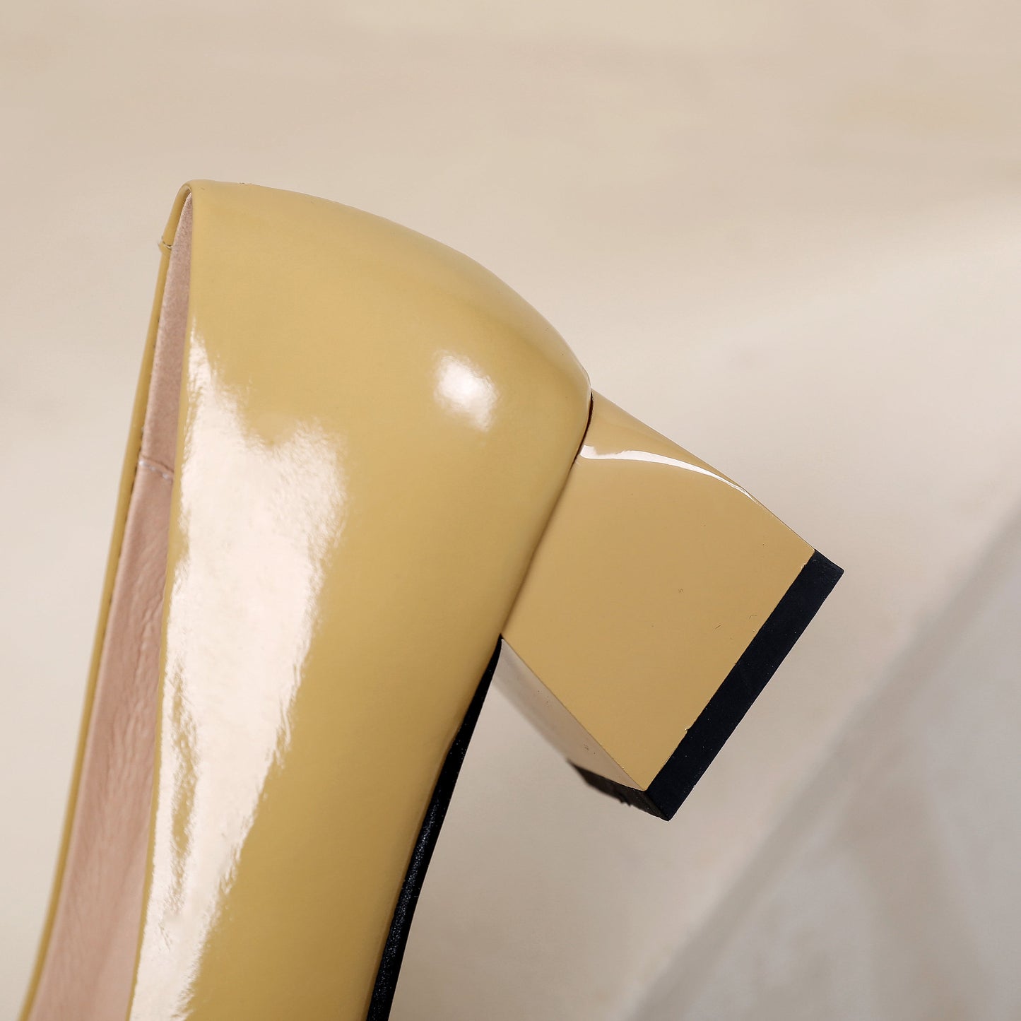 Nine Seven Women's Pointed Toe Patent Leather Delicate Buckle Handmade Low Chunky Heels Casual Shoes