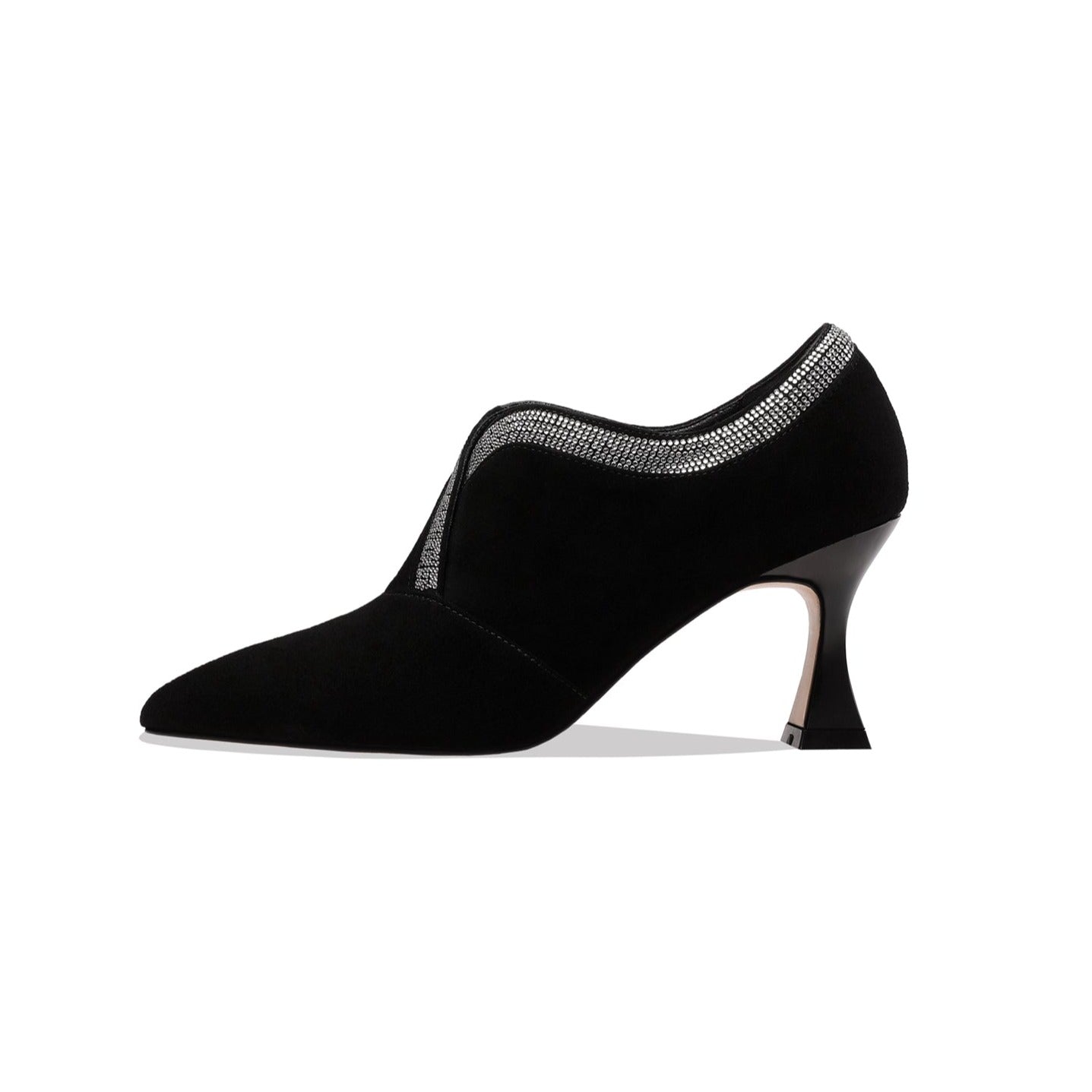 Nine Seven Women's Pointed Toe Soft Suede Leather Stiletto Mid Heels Handmade Dress Pumps Shoes