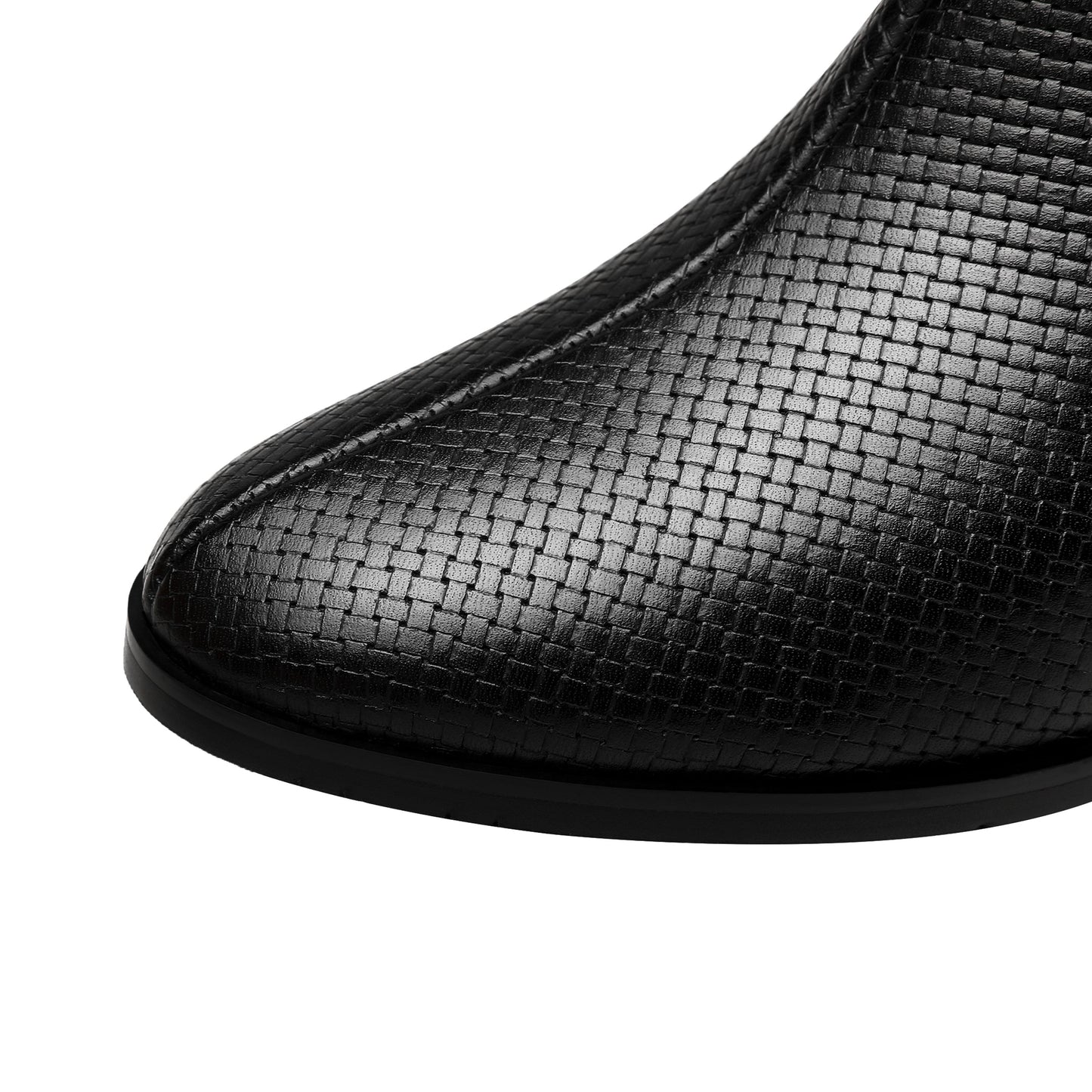 Nine Seven Women's Genuine Leather Handmade Round Toe Side Zipper Graceful Ankle Boots with Low Chunky Heel