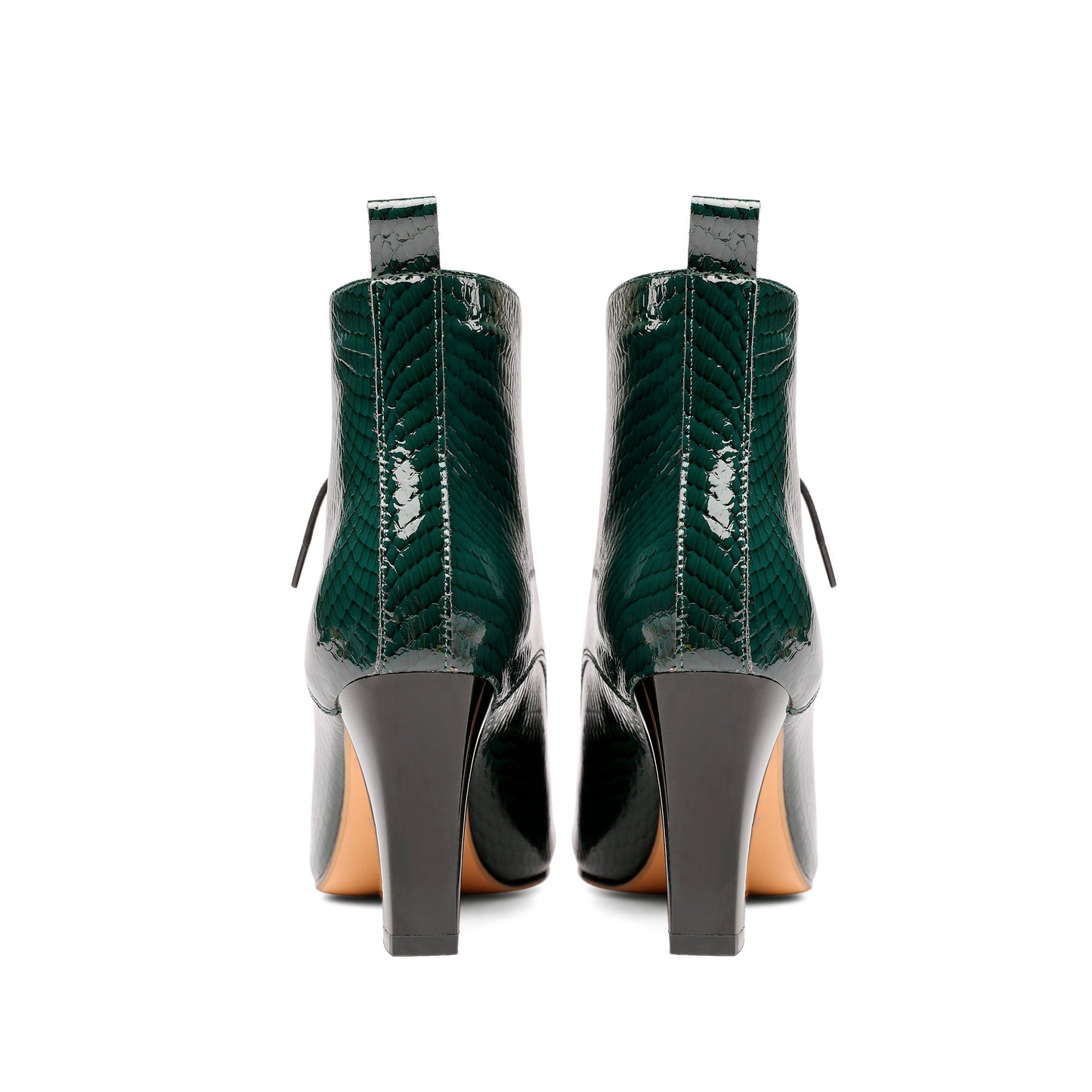 Nine Seven Women's Genuine Leather Handmade Pointed Toe Chunky Heel Lace Up Stylish Ankle Boots