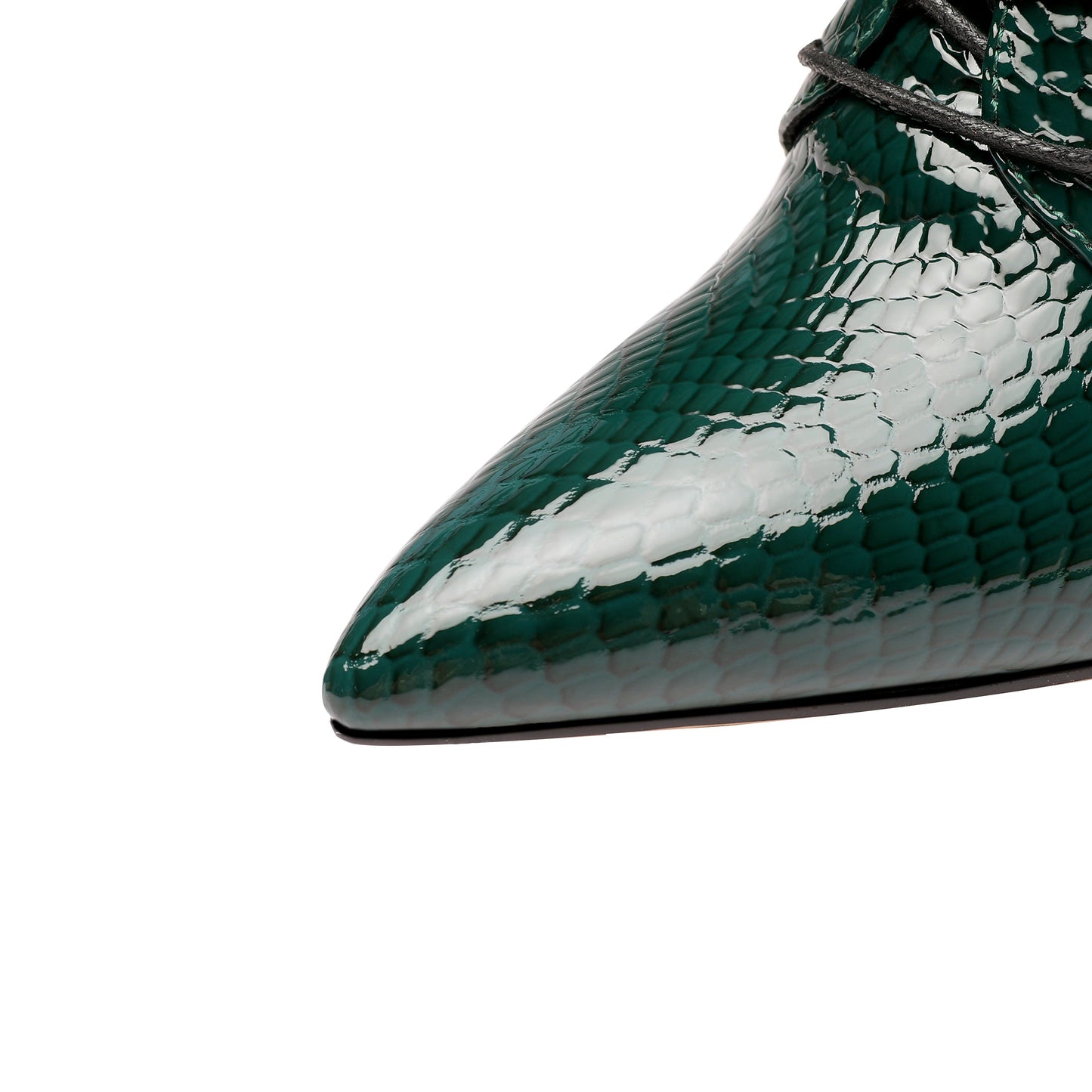 Nine Seven Women's Genuine Leather Handmade Pointed Toe Chunky Heel Lace Up Stylish Ankle Boots