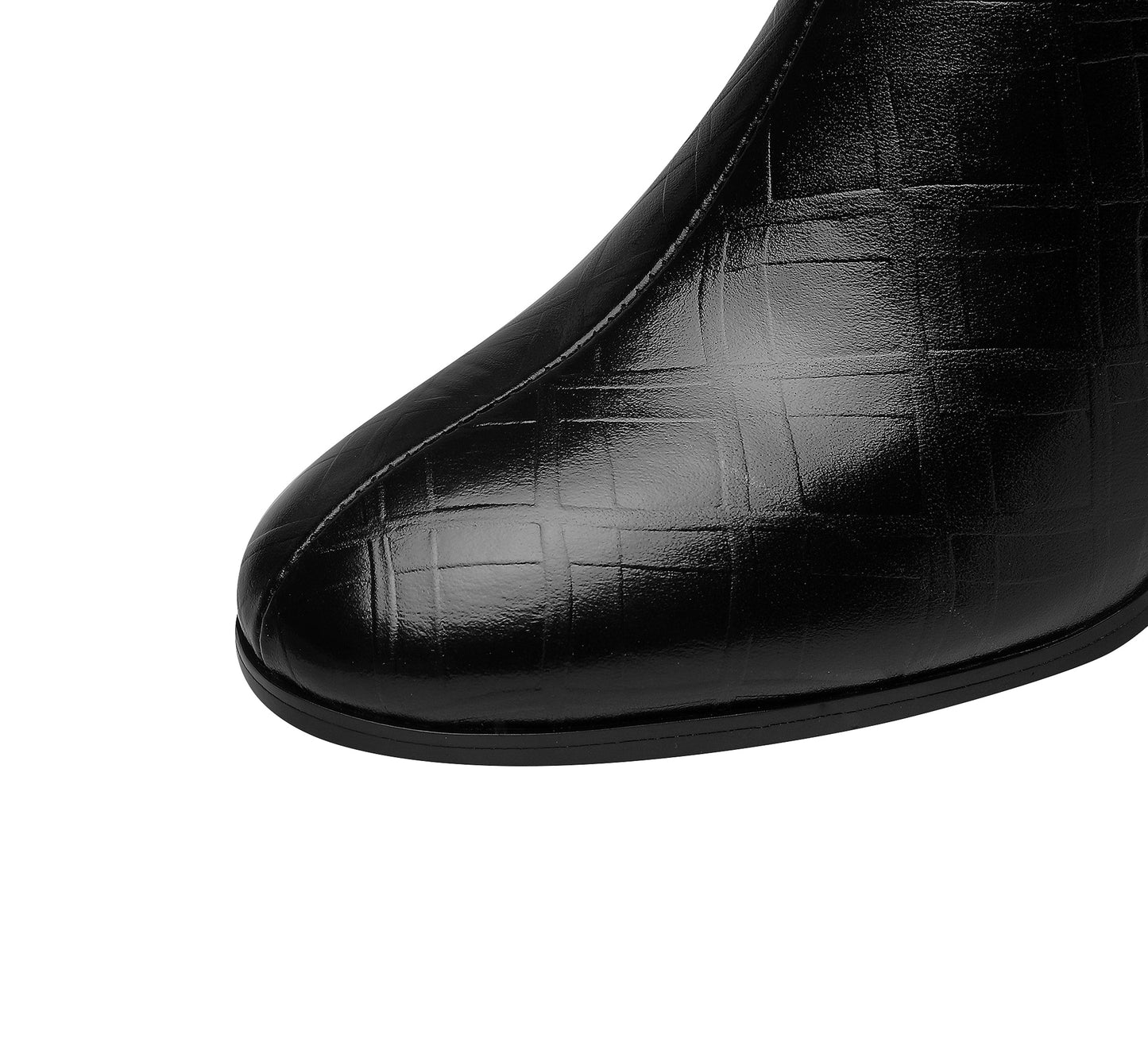 Nine Seven Women's Pointed Toe Genuine Leather Handmade Back Zipper Mid Chunky Heels Stylish Ankle Boots