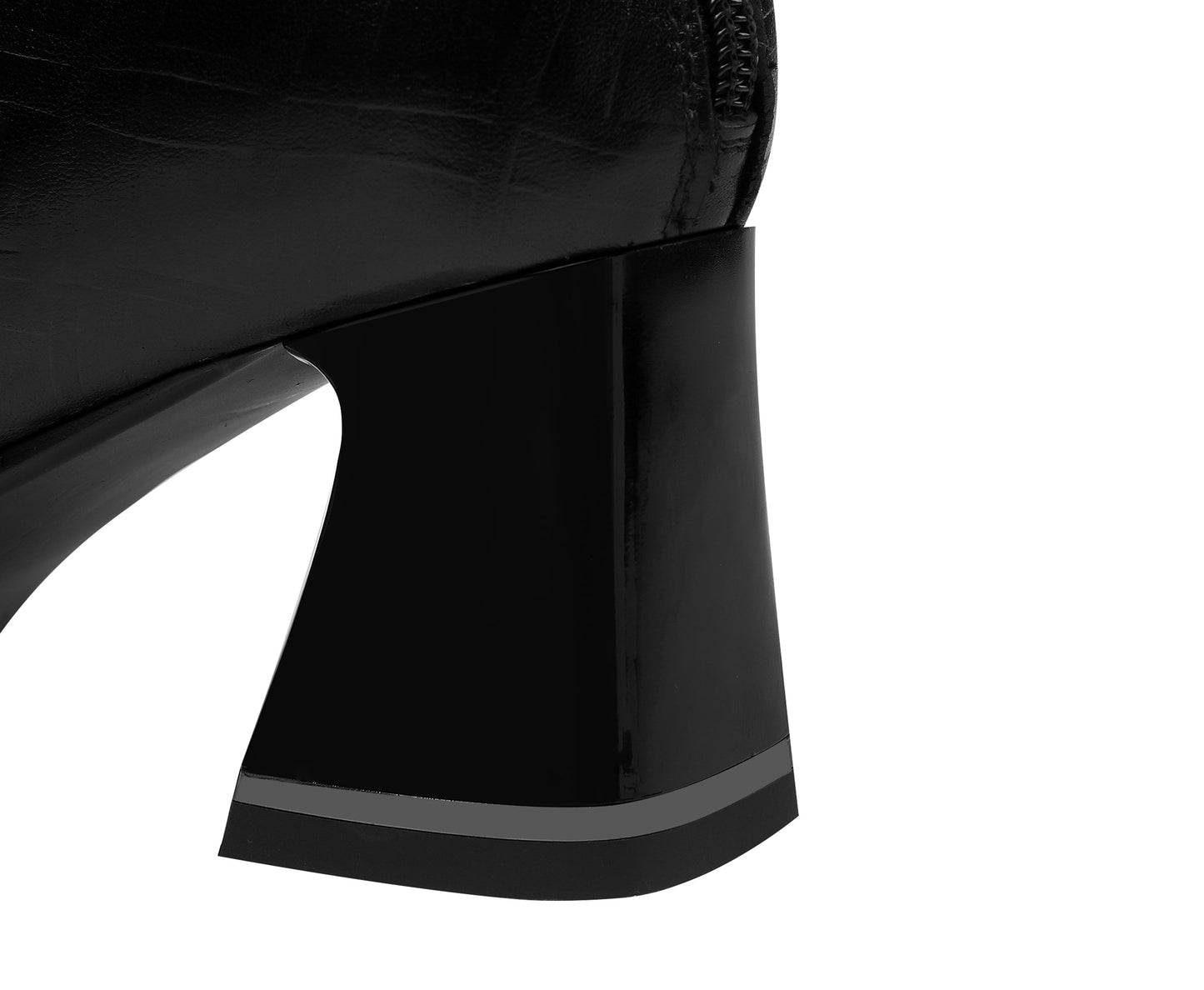 Nine Seven Women's Pointed Toe Genuine Leather Handmade Back Zipper Mid Chunky Heels Stylish Ankle Boots