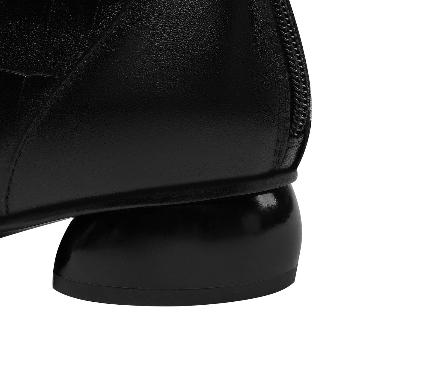 Nine Seven Women's Round Toe Genuine Leather Handmade Buckle Zip Up Casual Flat Ankle Boots