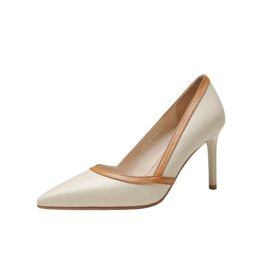 Nine Seven Handmade Women's Genuine Leather High Stiletto Heel Slip On Graceful Party Loafer Pumps