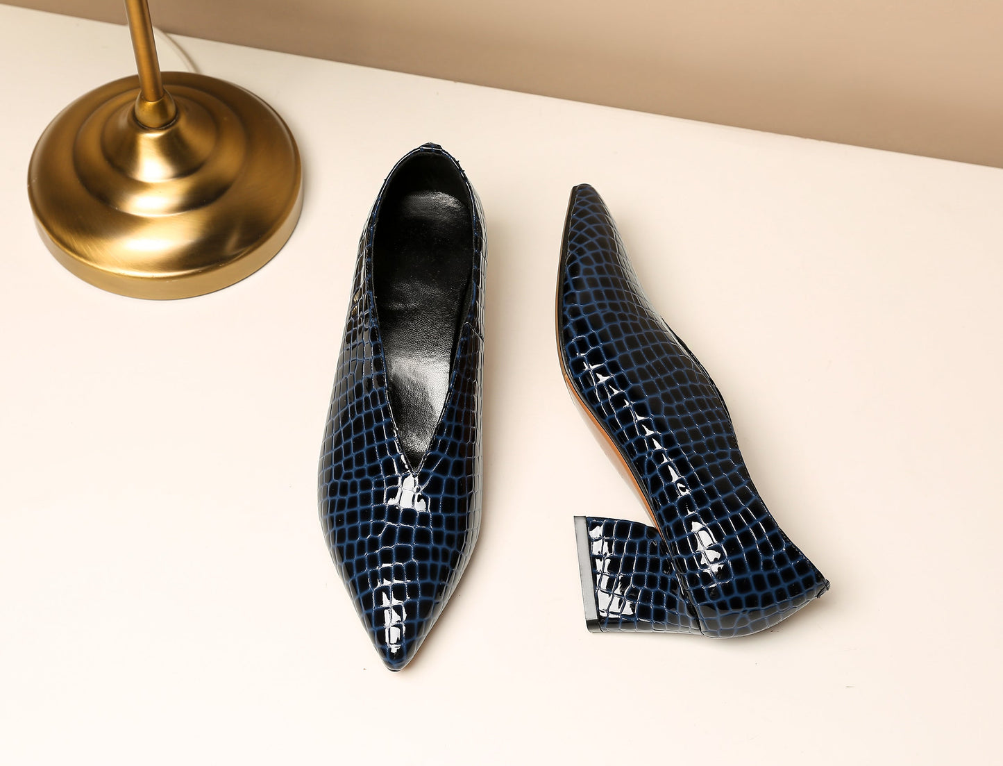 Nine Seven Handmade Women's Patent Leather Slip On Printed Snakeskin Casual Shoes