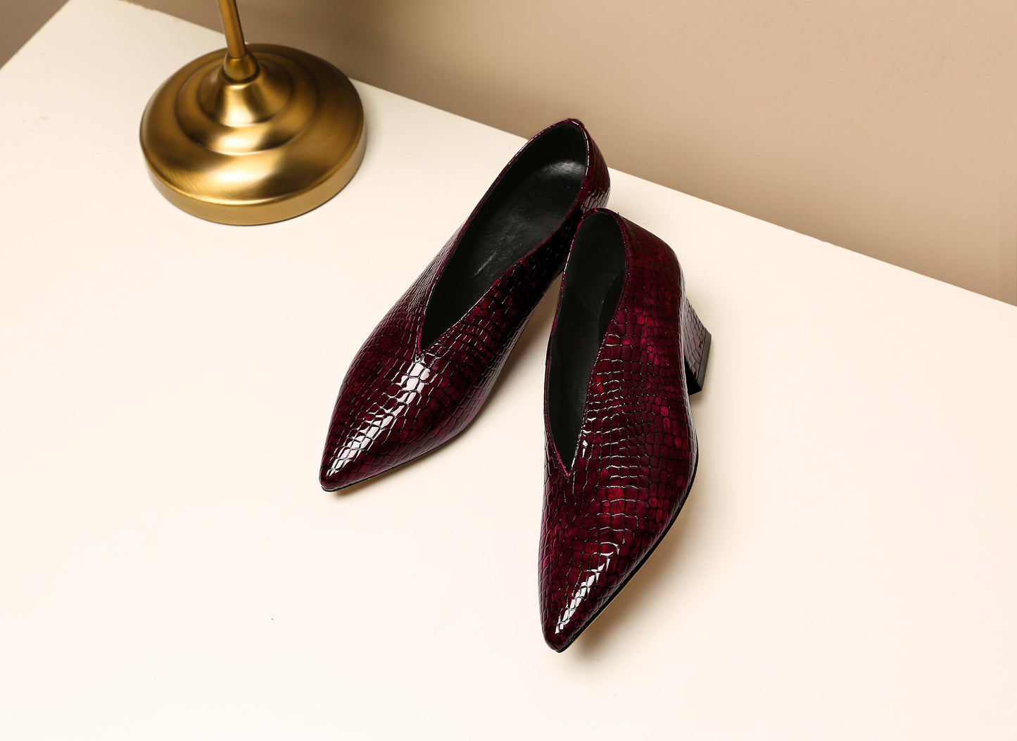 Nine Seven Handmade Women's Patent Leather Slip On Printed Snakeskin Casual Shoes