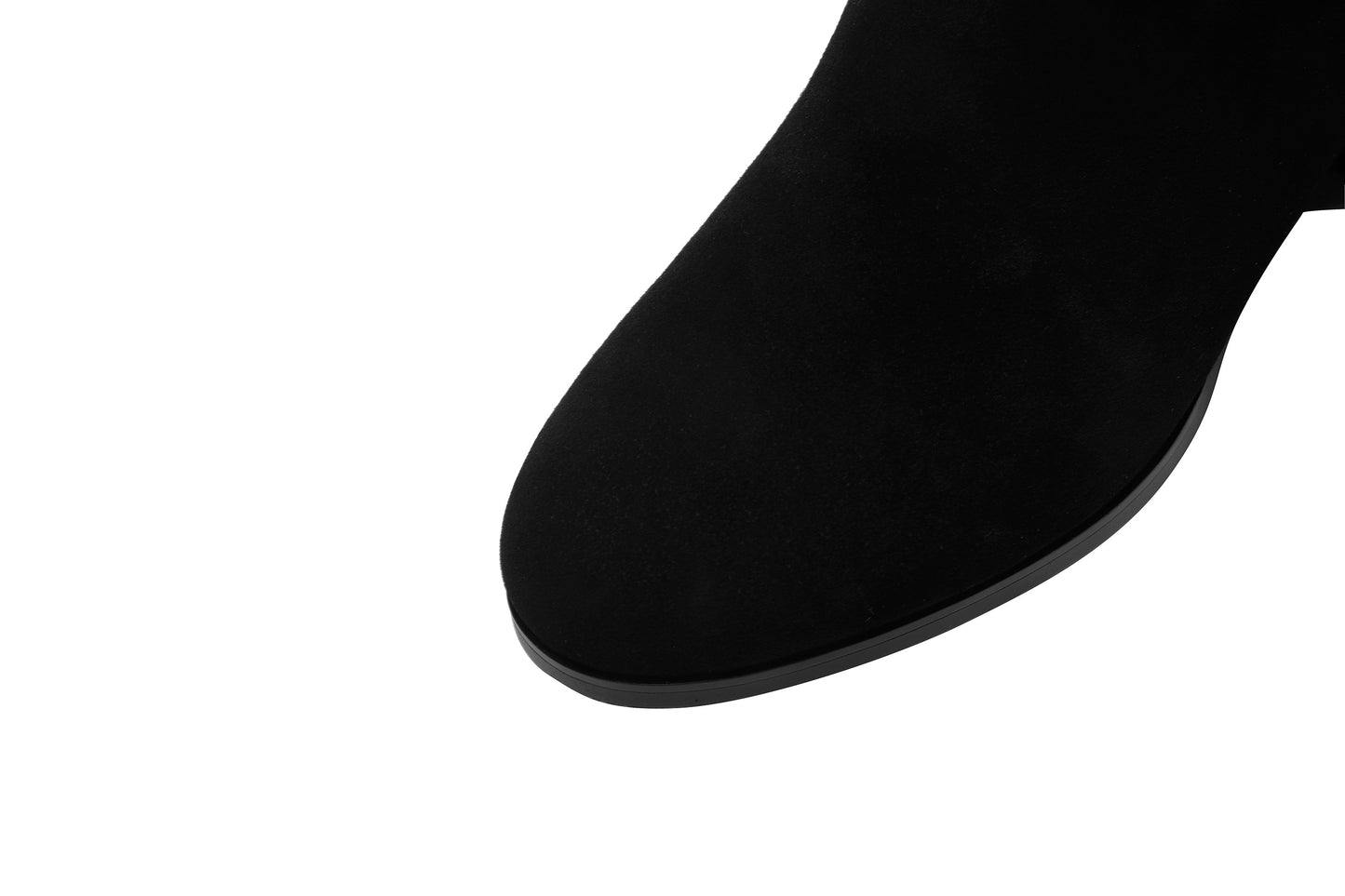 Nine Seven Women's Round Toe Suede Leather Handmade Zipper Comfort Flat Mid-Calf Boots