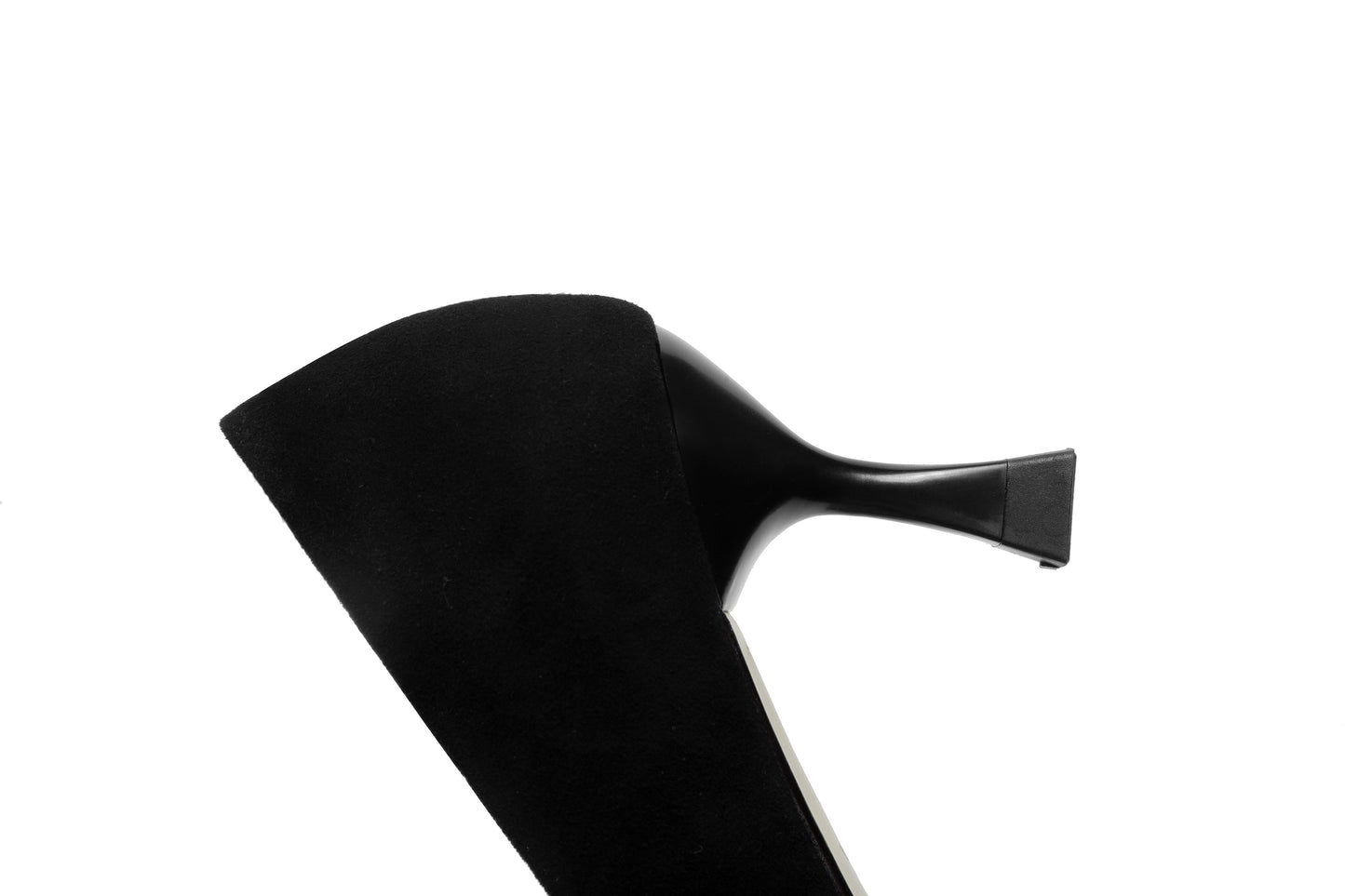 Nine Seven Handmade Women's Suede Leather Glitter Slip On Pointed Toe Mid Kitten Heel Pumps Shoes