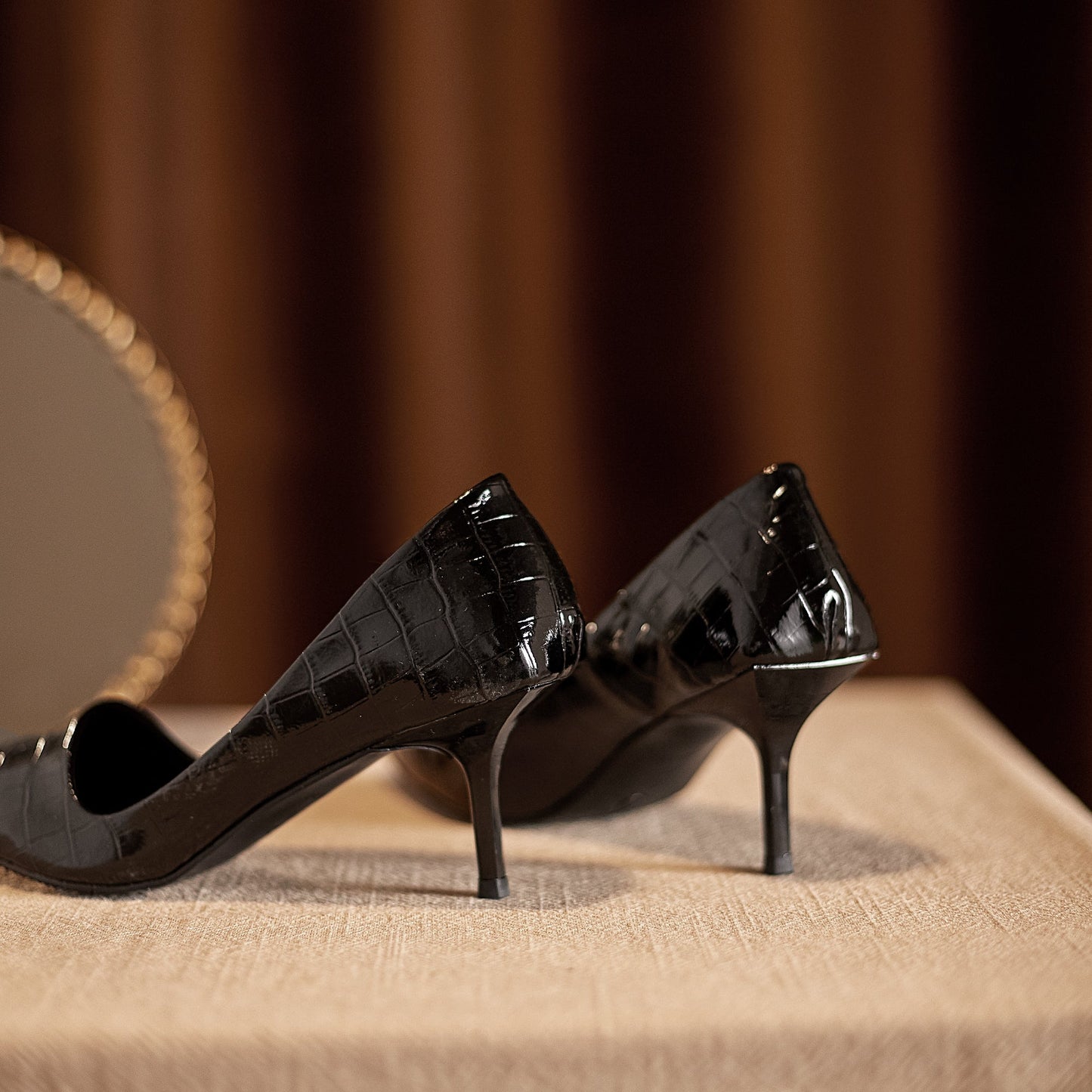 Nine Seven Women's Genuine Leather Handmade Pointed Toe Mid Stiletto Heel Slip On Loafer Pumps