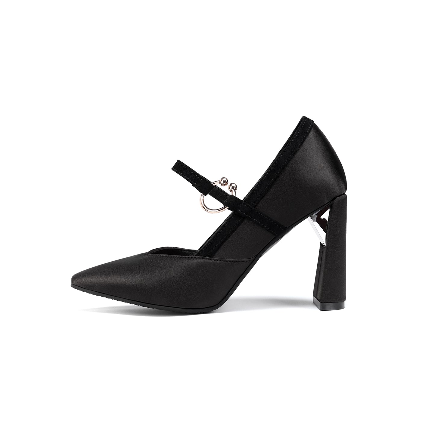 Nine Seven Women's Handmade Pointed Toe Unique Band High Heel Mary Jane Pumps Shoes