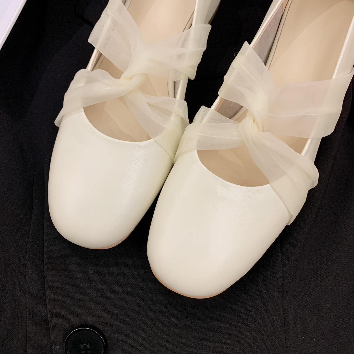 Nine Seven Genuine Leather Women's Handmade Chunky Heel Round Toe Pumps Shoes