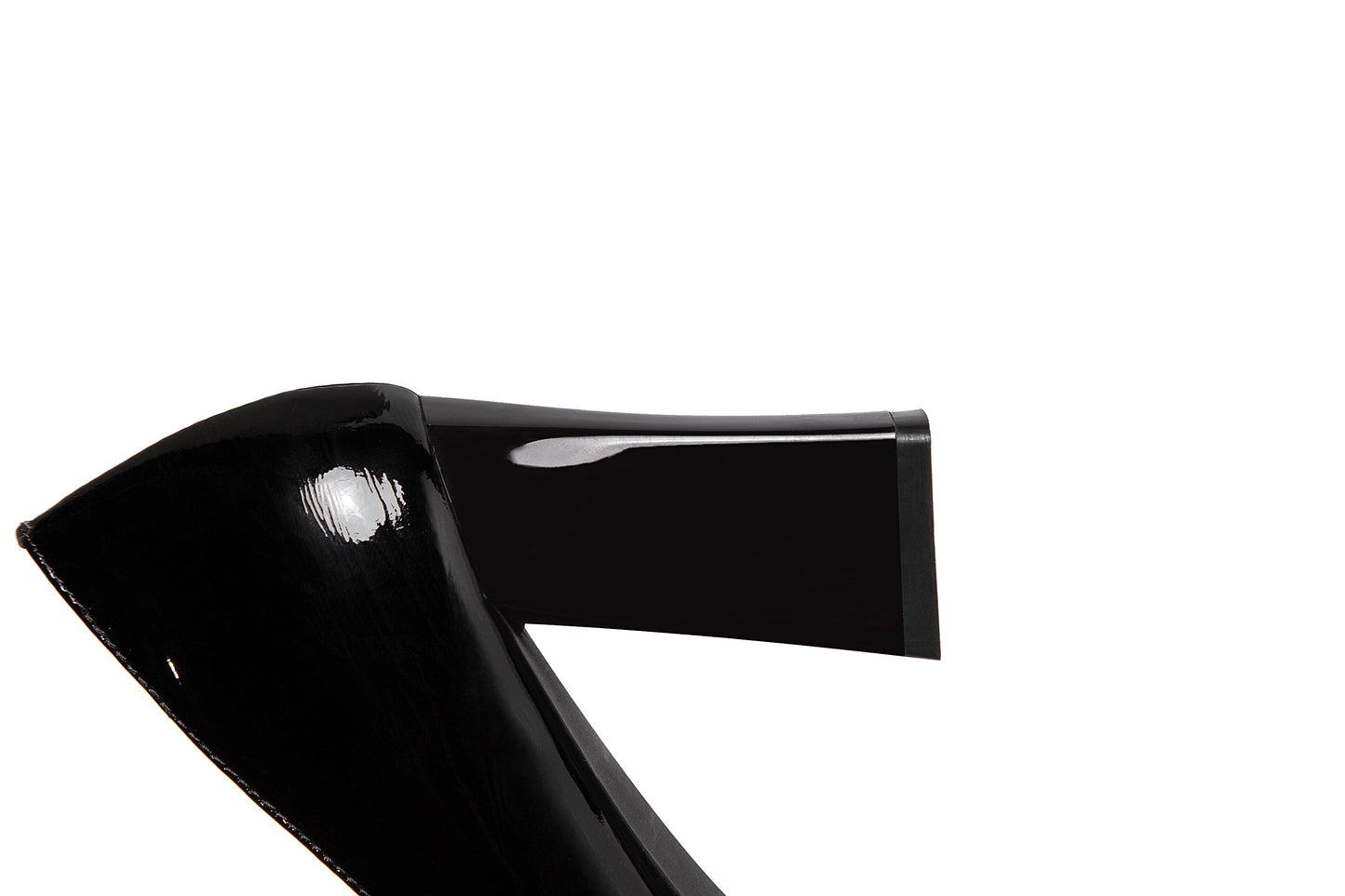 Nine Seven Women's Handmade Glossy Patent Leather Pointed Toe High Block Heel Slip On Modern Pumps with Bowknot and Litter Flower Decor