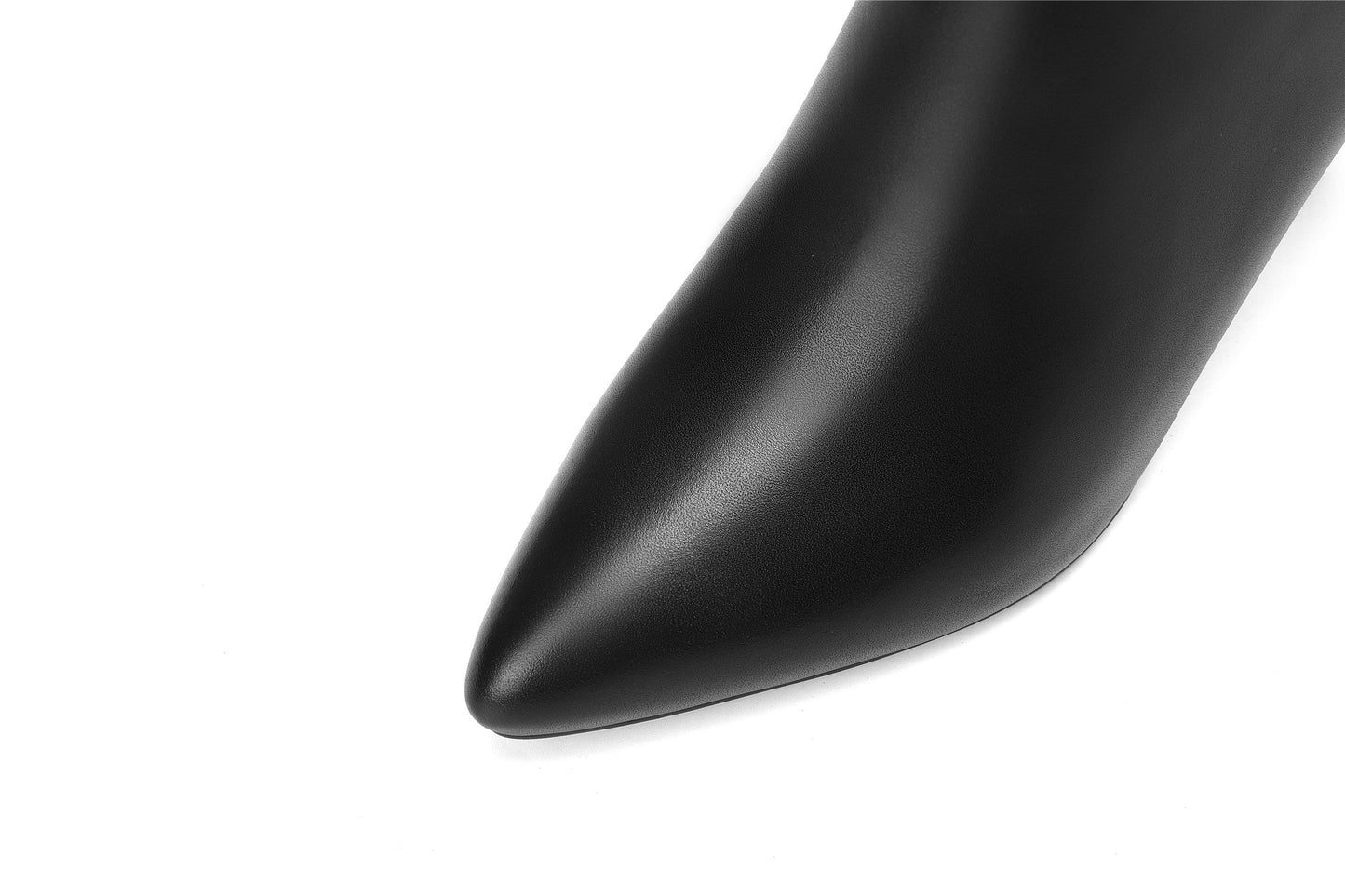 Nine Seven Women's Genuine Leather Sexy Pointed Toe High Stiletto Heel Handmade Side Zip Knee High Boots with Buckle