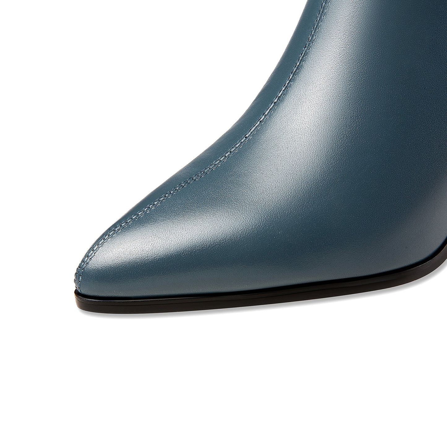 Nine Seven Women's Handmade Genuine Leather Side Zip Up Mid Heel Pointed Toe Elegant Ankle Booties