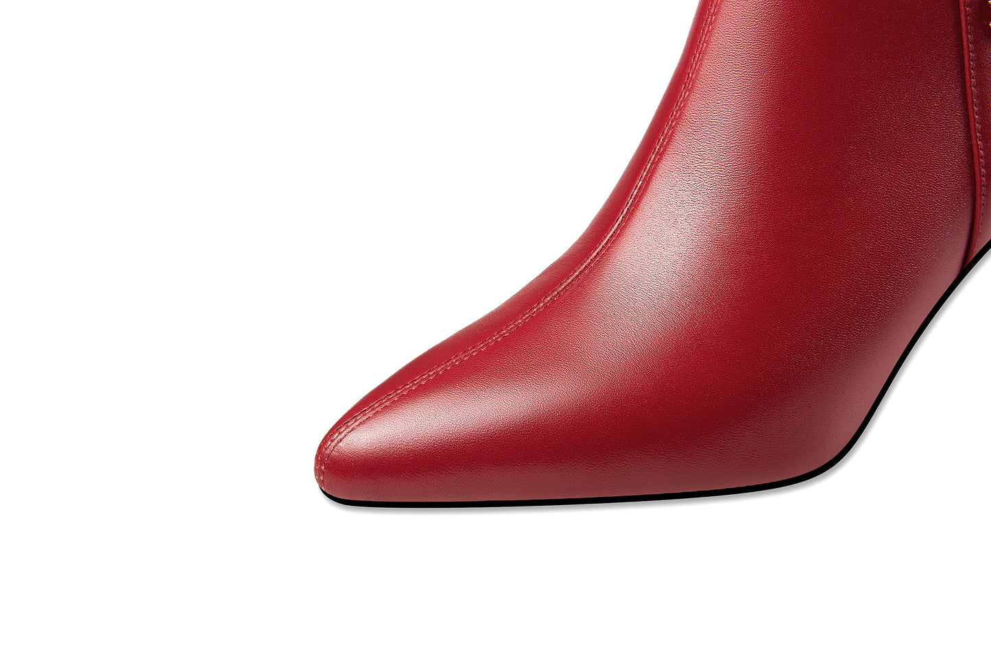 Nine Seven Handmade Women's Genuine Leather Side Zip Up Metal Heel Pointed Toe Ankle Booties with Glitter Flowers