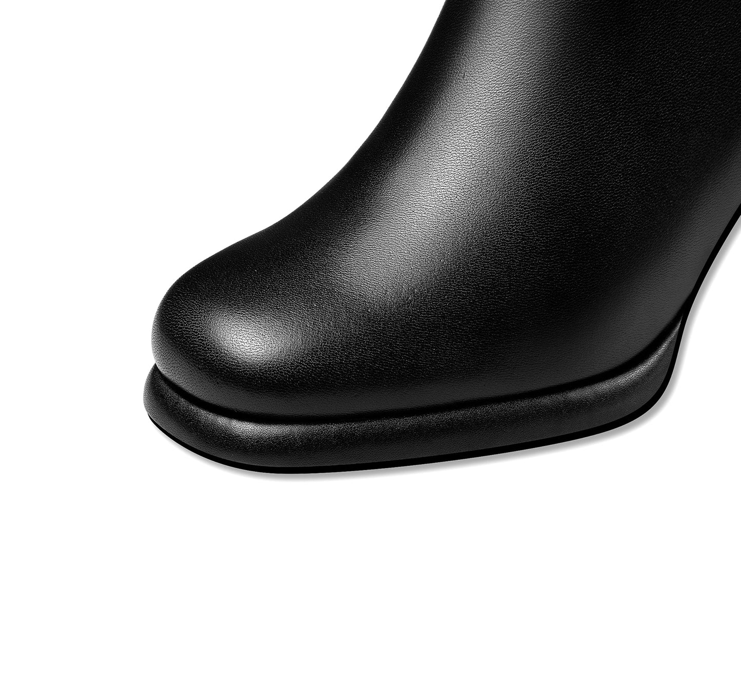 Nine Seven Handmade Women's Genuine Leather Side Zip Up Chunky Heel Buckle Design Stylish Ankle Boots with Platform