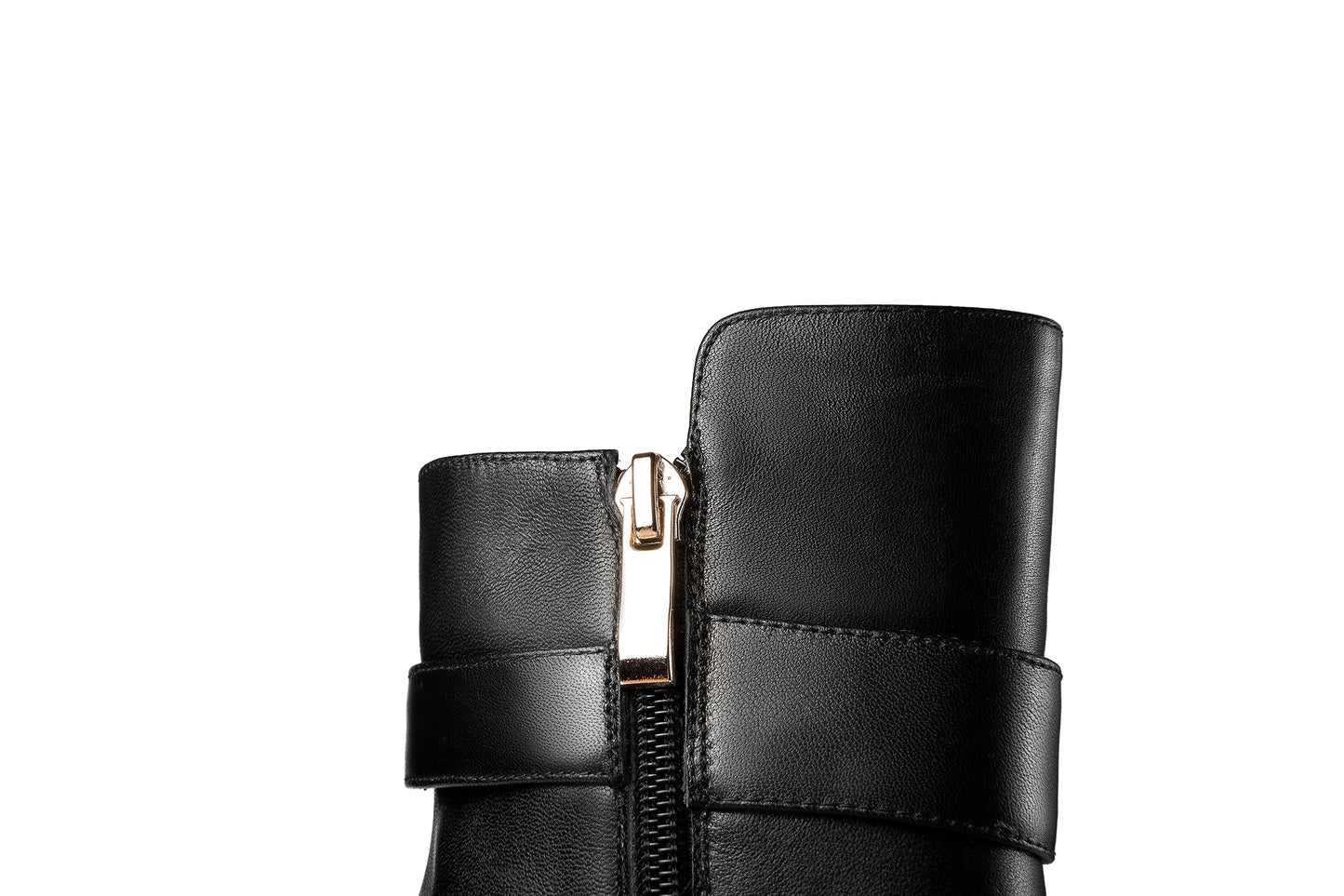 Nine Seven Handmade Women's Genuine Leather Side Zip Up Chunky Heel Buckle Design Stylish Ankle Boots with Platform