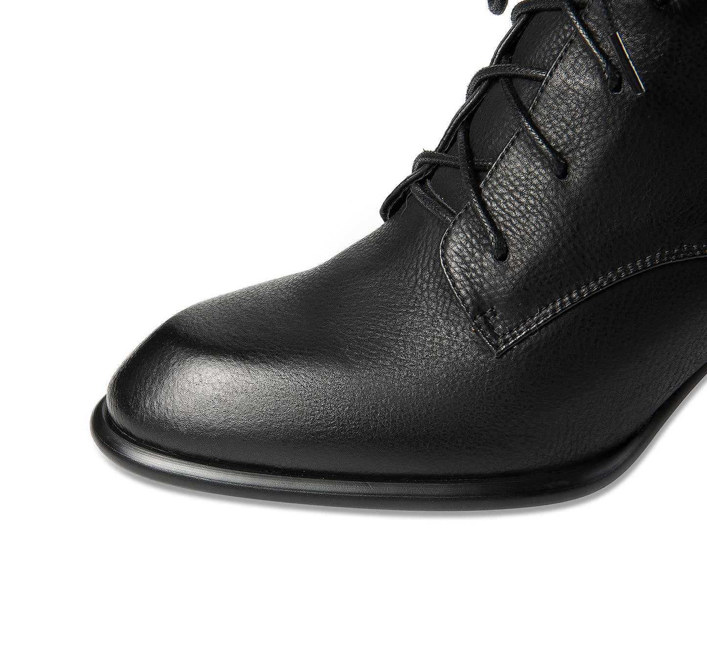 Nine Seven Women's Handmade Genuine Leather Selftie Side Zip Up Block Heel Round Toe Cool Ankle Boots