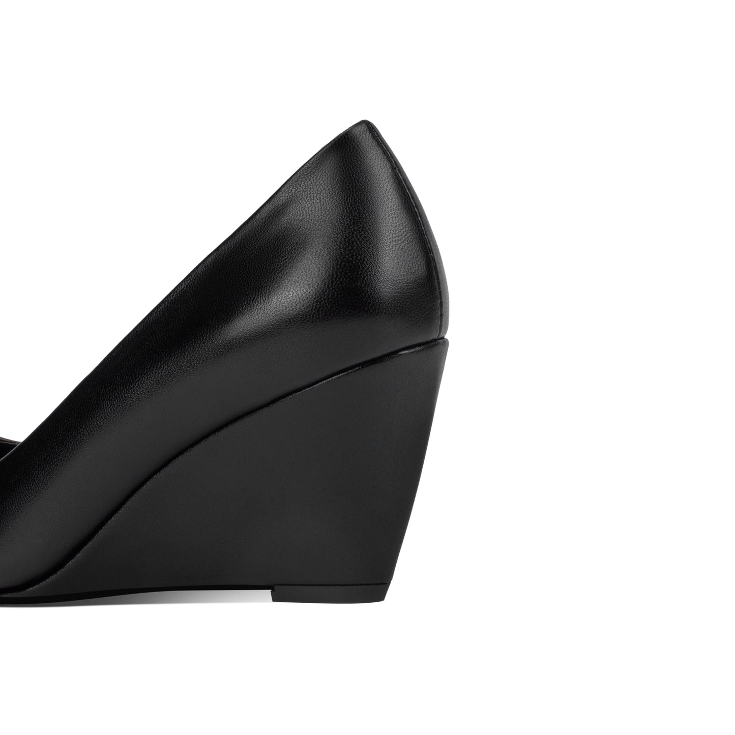 Nine Seven Genuine Leather Women's Handmade Pointed Toe Comfortable Wedge Heel Slip On Pump Shoes