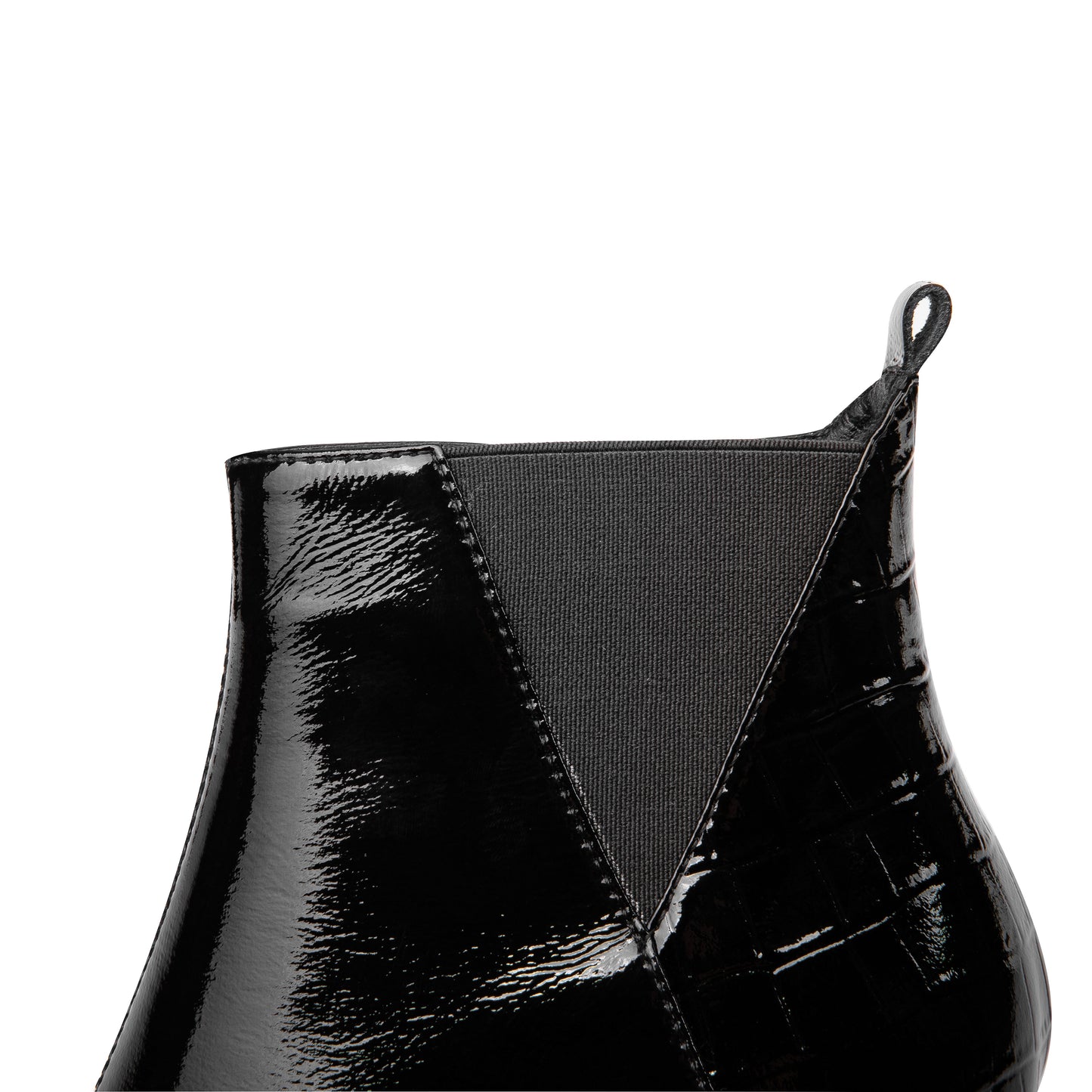 Nine Seven Women's Glossy Patent Leather Handmade Mid Chunky Heel Side Zip Up Pointed Toe Stylish Ankle Boots