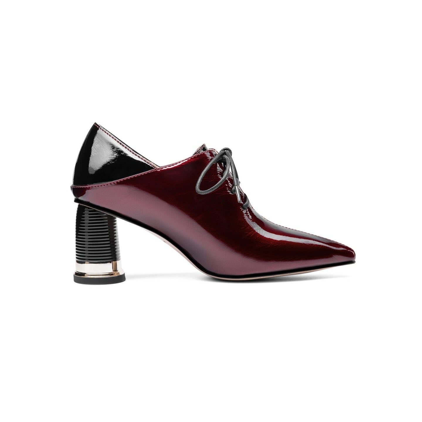 Nine Seven Women's Patent Leather Pointed Toe Handmade Selftie Mid Chunky Heel Casual Pumps Shoes