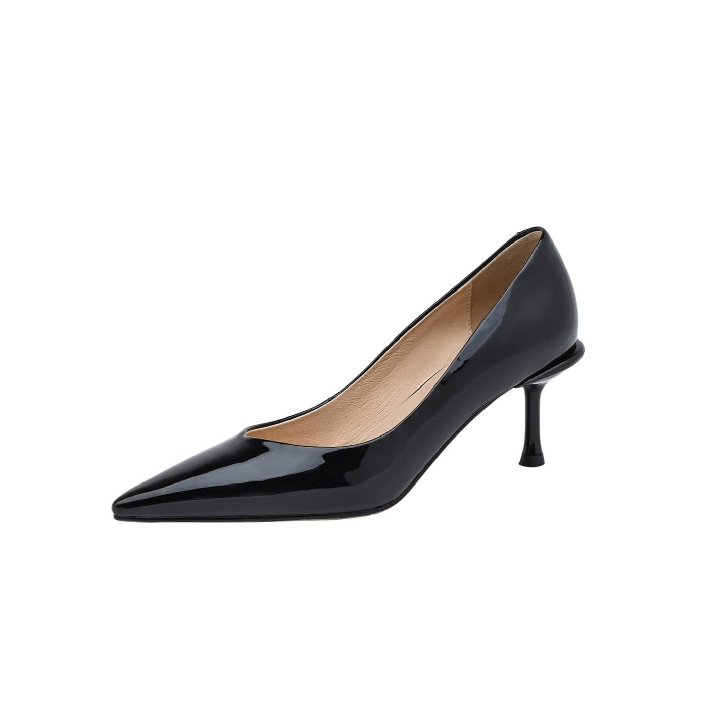 Nine Seven Glossy Patent Leather Handmade Women's Pointed Toe Slip On Stiletto Heel Weeding Pumps Shoes