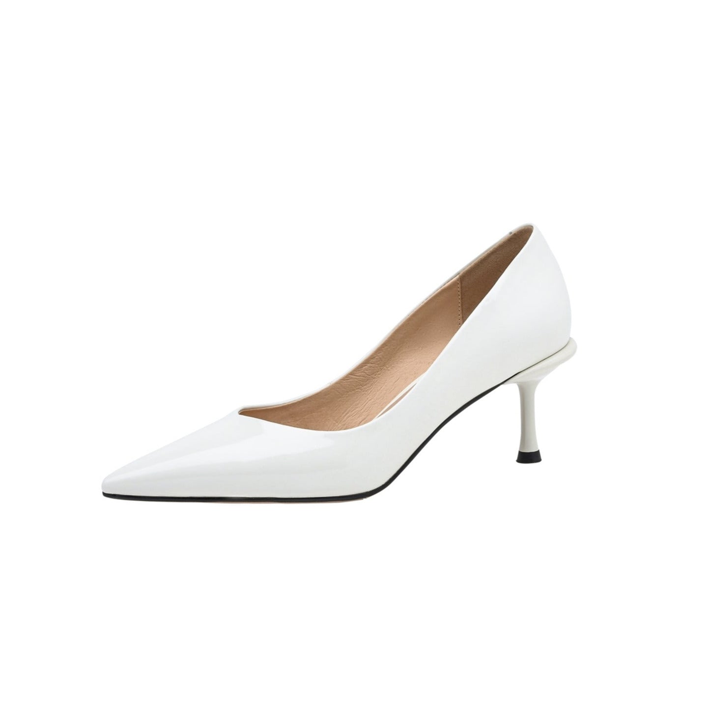 Nine Seven Glossy Patent Leather Handmade Women's Pointed Toe Slip On Stiletto Heel Weeding Pumps Shoes